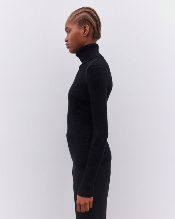 Junya Watanabe - Women’s Rib Knit Roll Neck Sweater - (Black)
