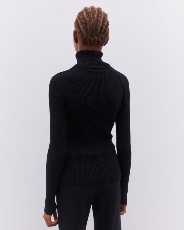 Junya Watanabe - Women’s Rib Knit Roll Neck Sweater - (Black)