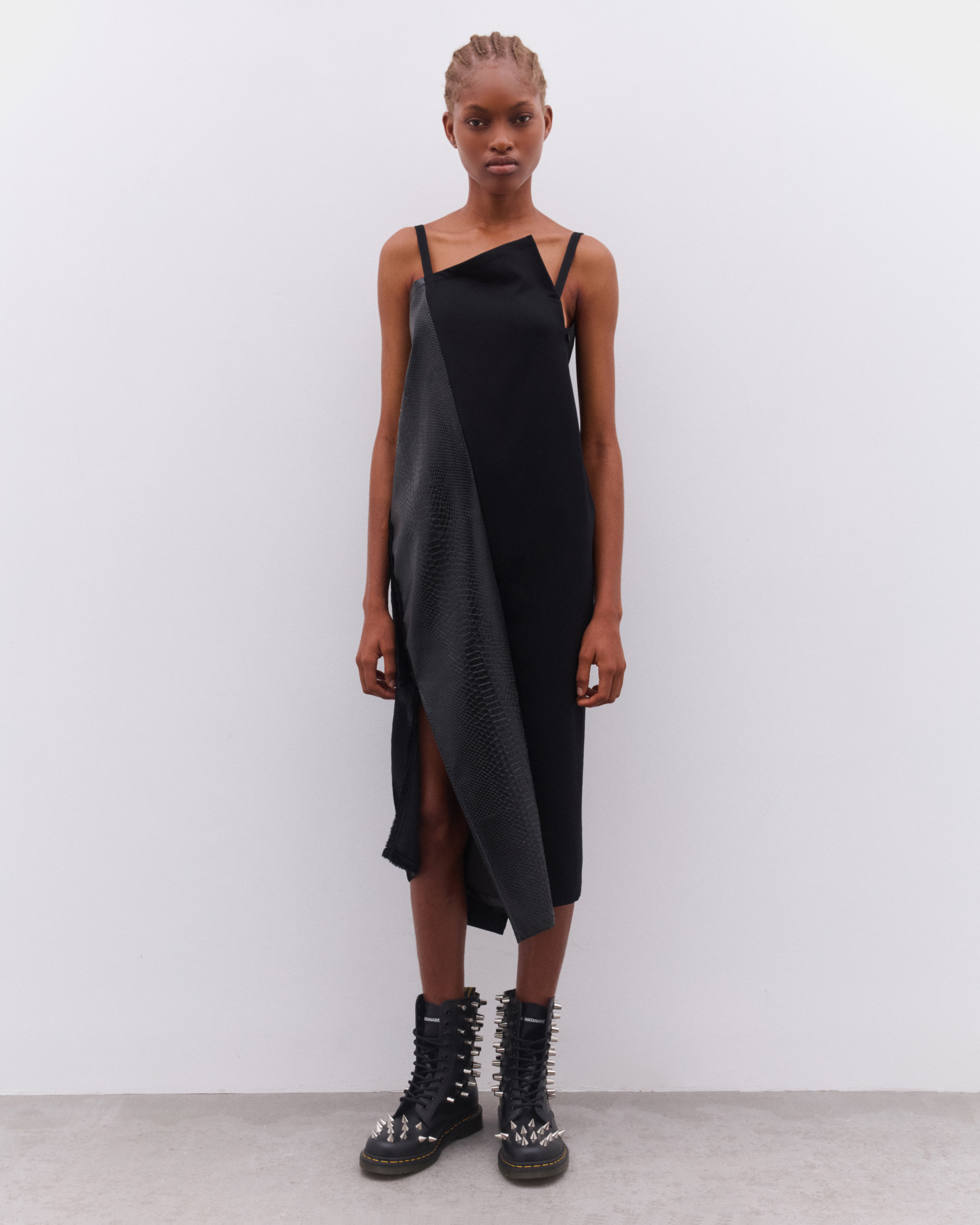 Junya Watanabe: Women's Panelled Slip Dress (Black) | Dover Street