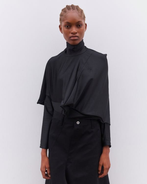 Junya Watanabe - Women’s Asymmetric Long Sleeve T-Shirt - (Black)