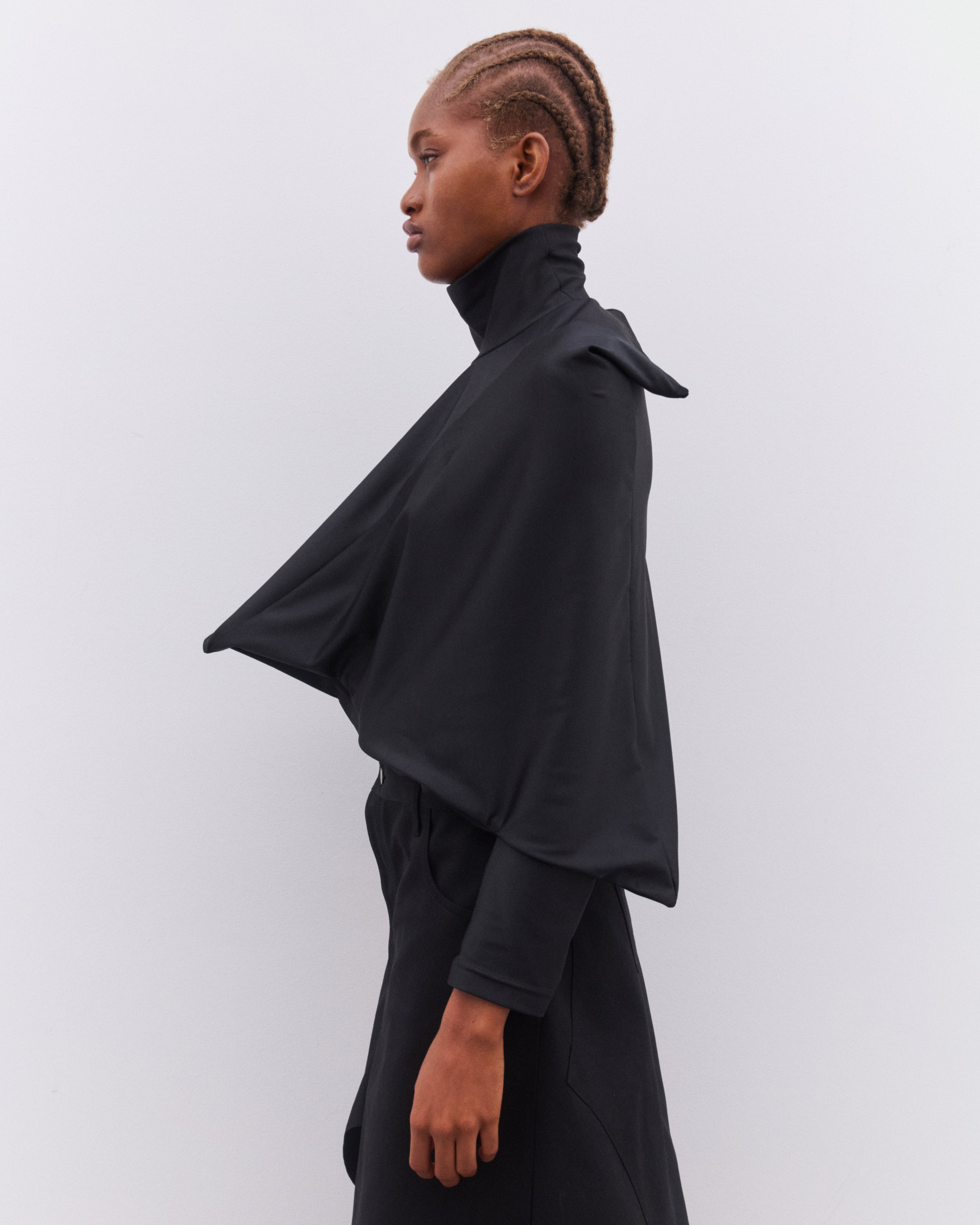 Junya Watanabe: Women's Asymmetric Long Sleeve T-Shirt (Black