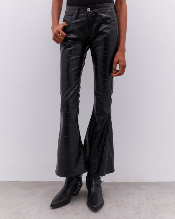 Junya Watanabe - Women’s Embossed Flared Trousers - (Black)