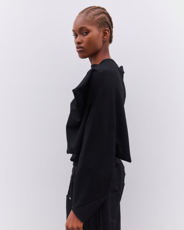 Junya Watanabe - Women’s Asymmetric Cropped T-Shirt - (Black)