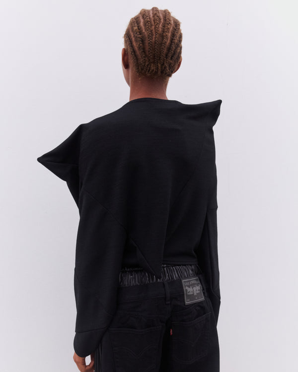 Junya Watanabe - Women’s Asymmetric Cropped T-Shirt - (Black)