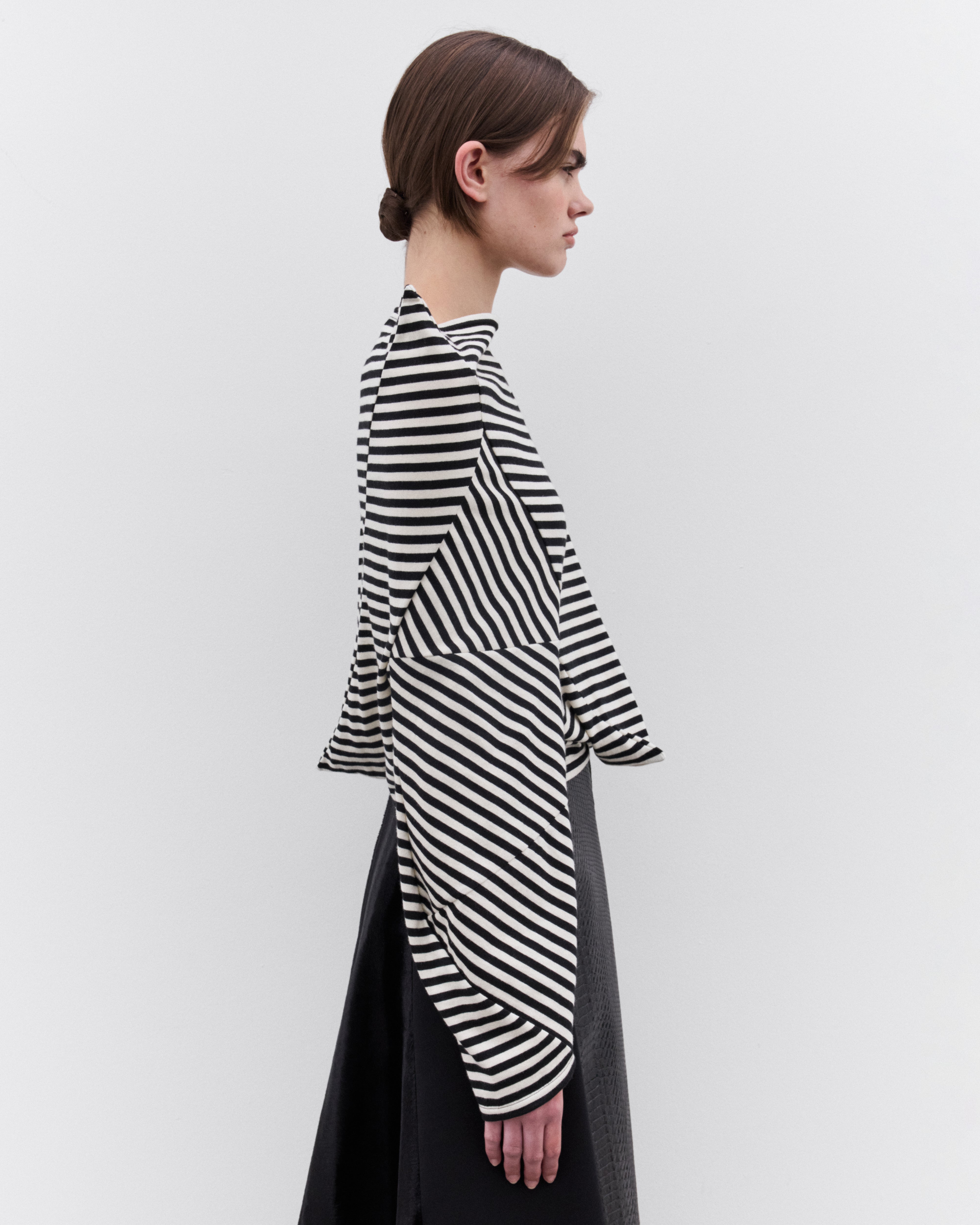 Junya Watanabe: Women's Striped Angular Long Sleeve T-Shirt