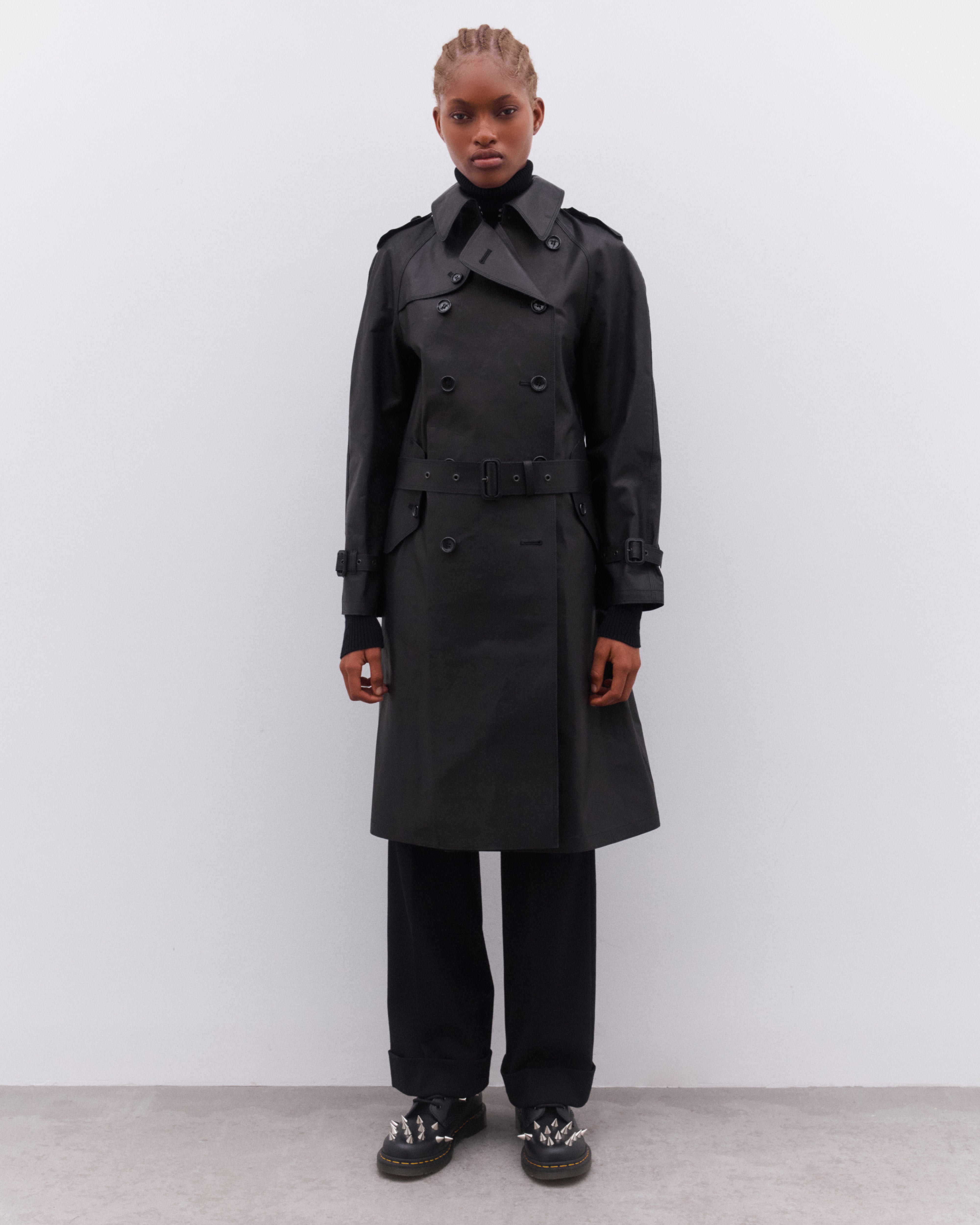 Junya Watanabe: Women's Leather Trench Coat (Black) | DSML E