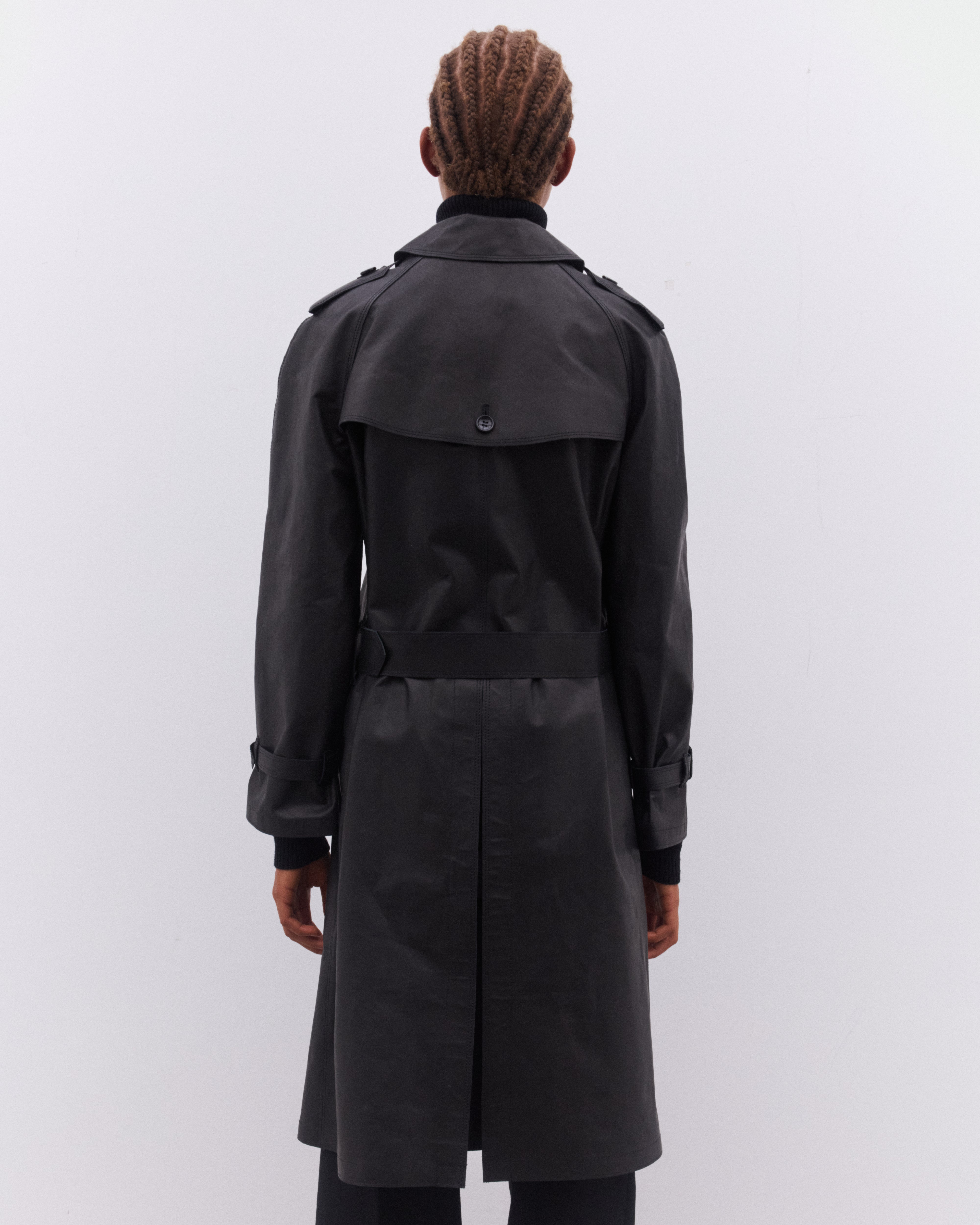 Junya Watanabe: Women's Leather Trench Coat (Black) | DSML E-SHOP