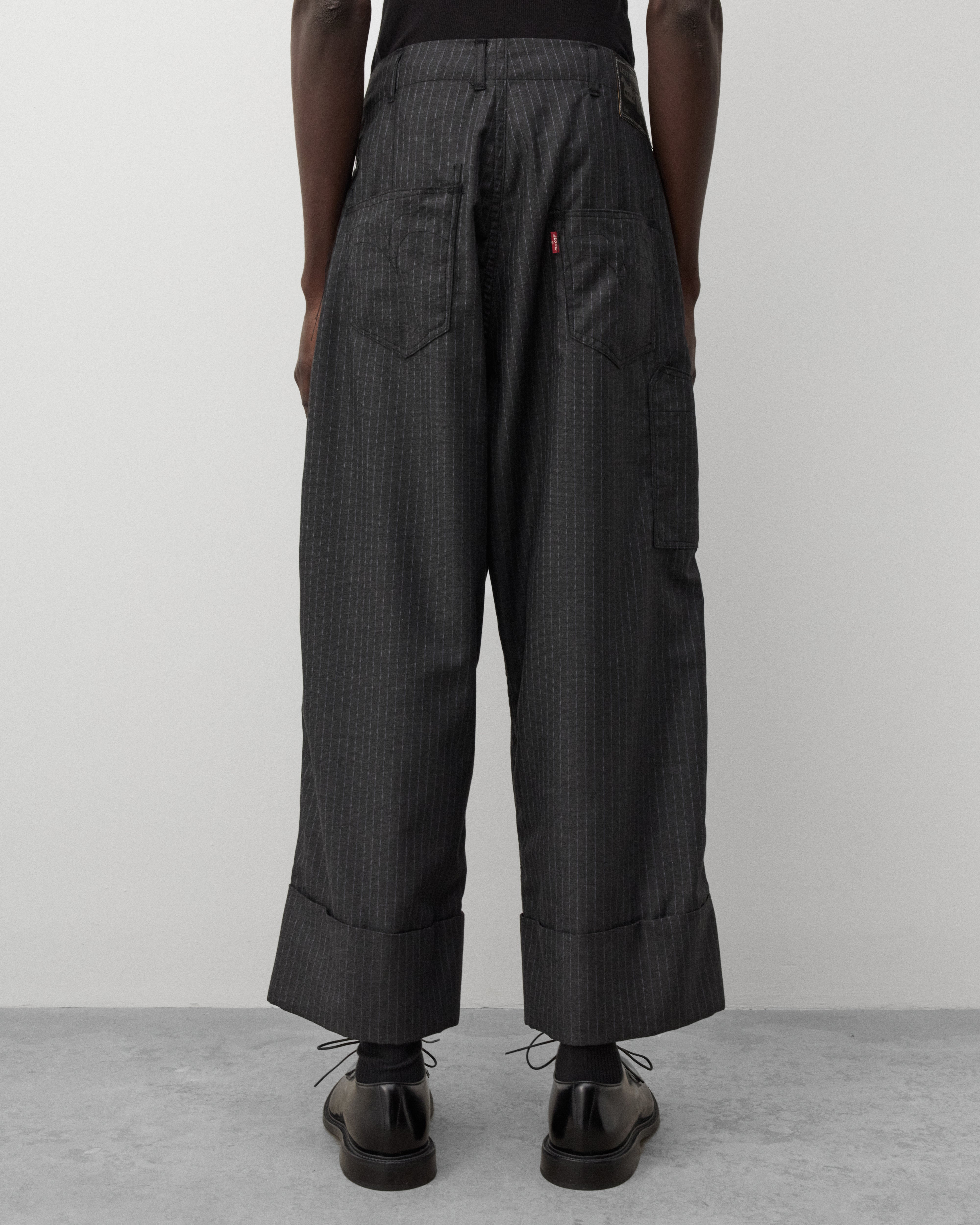 Junya Watanabe Man: Men's Levi's Pinstripe Trousers (Charcoal