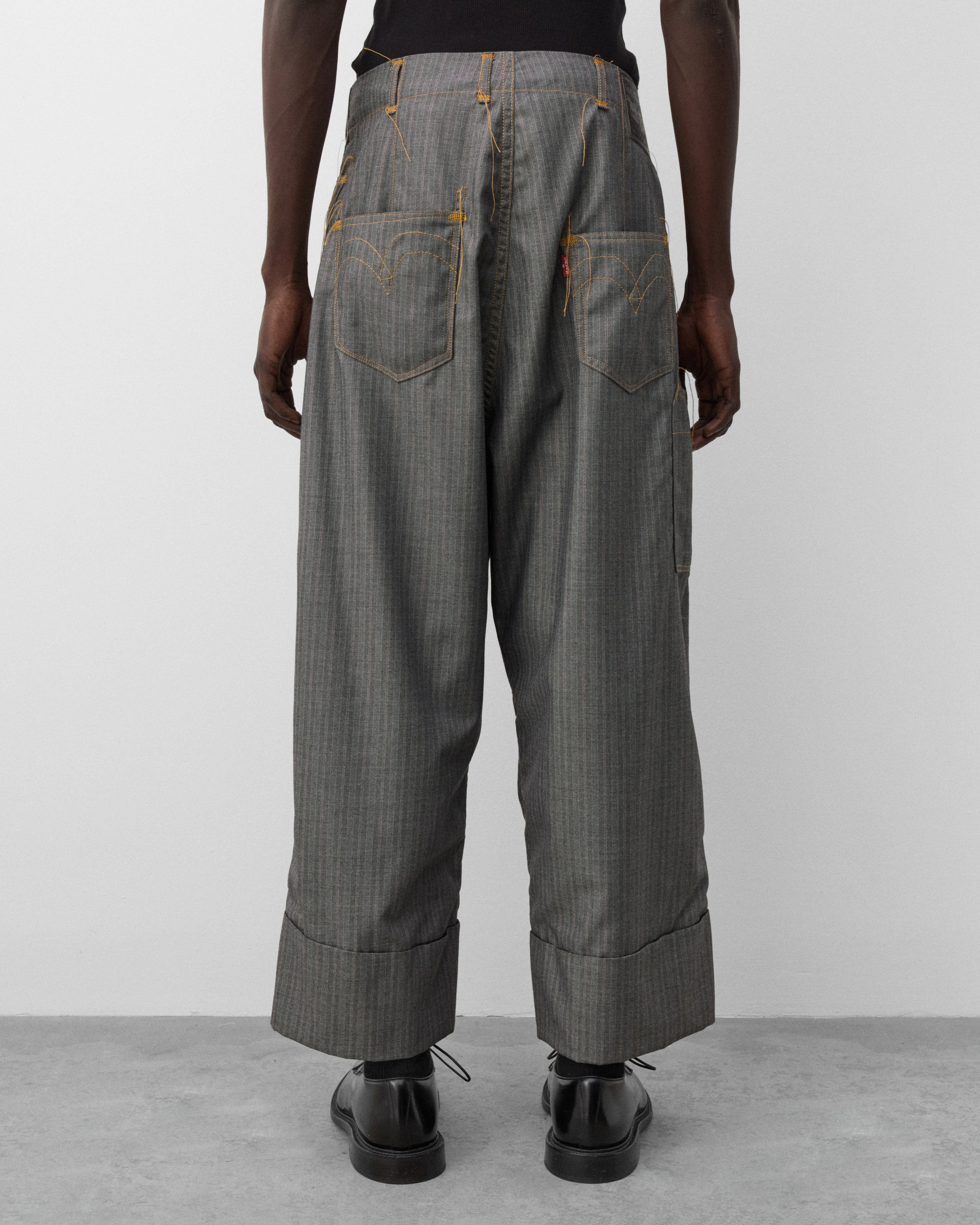美品　JUNYA WATANABE サルエルパンツ M グレー 美品】JUNYA WATANABE サルエルパンツ ユニセックス 毛99% S - メルカリ