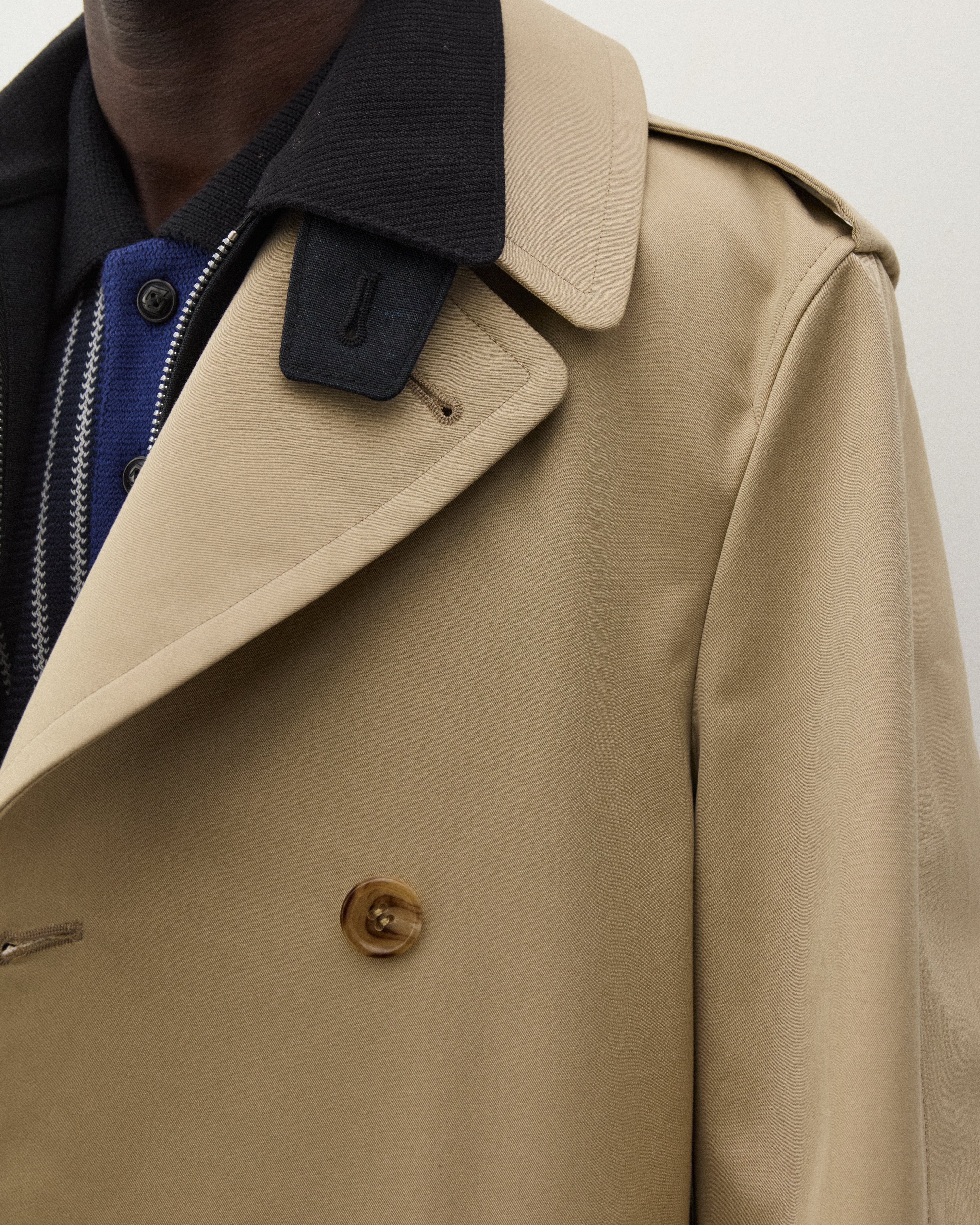 Junya Watanabe Man: Men's Double Layered Coat (Beige/Dark Brown