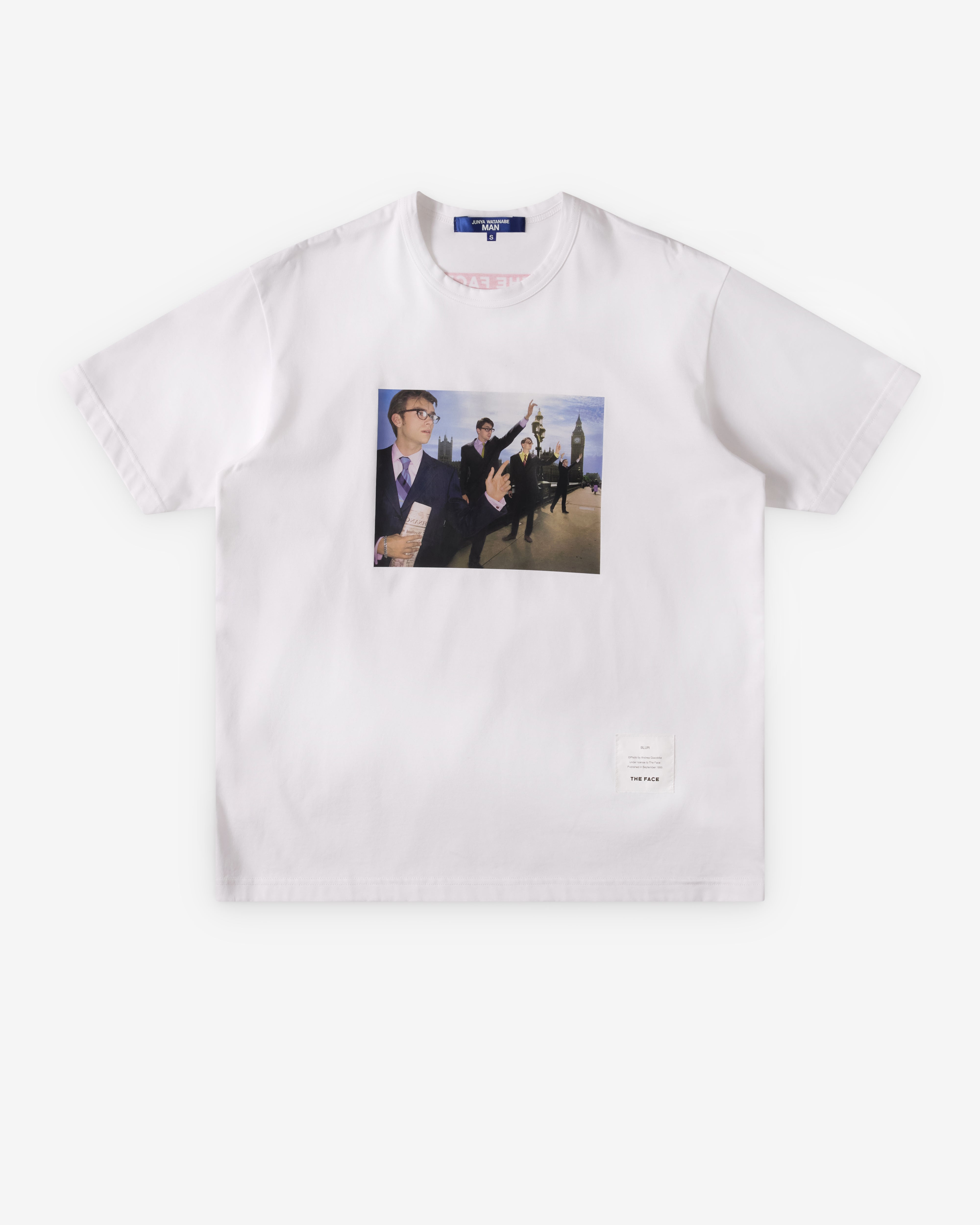 Junya Watanabe Man: Men's The Face Blur T-Shirt (White) | Dover