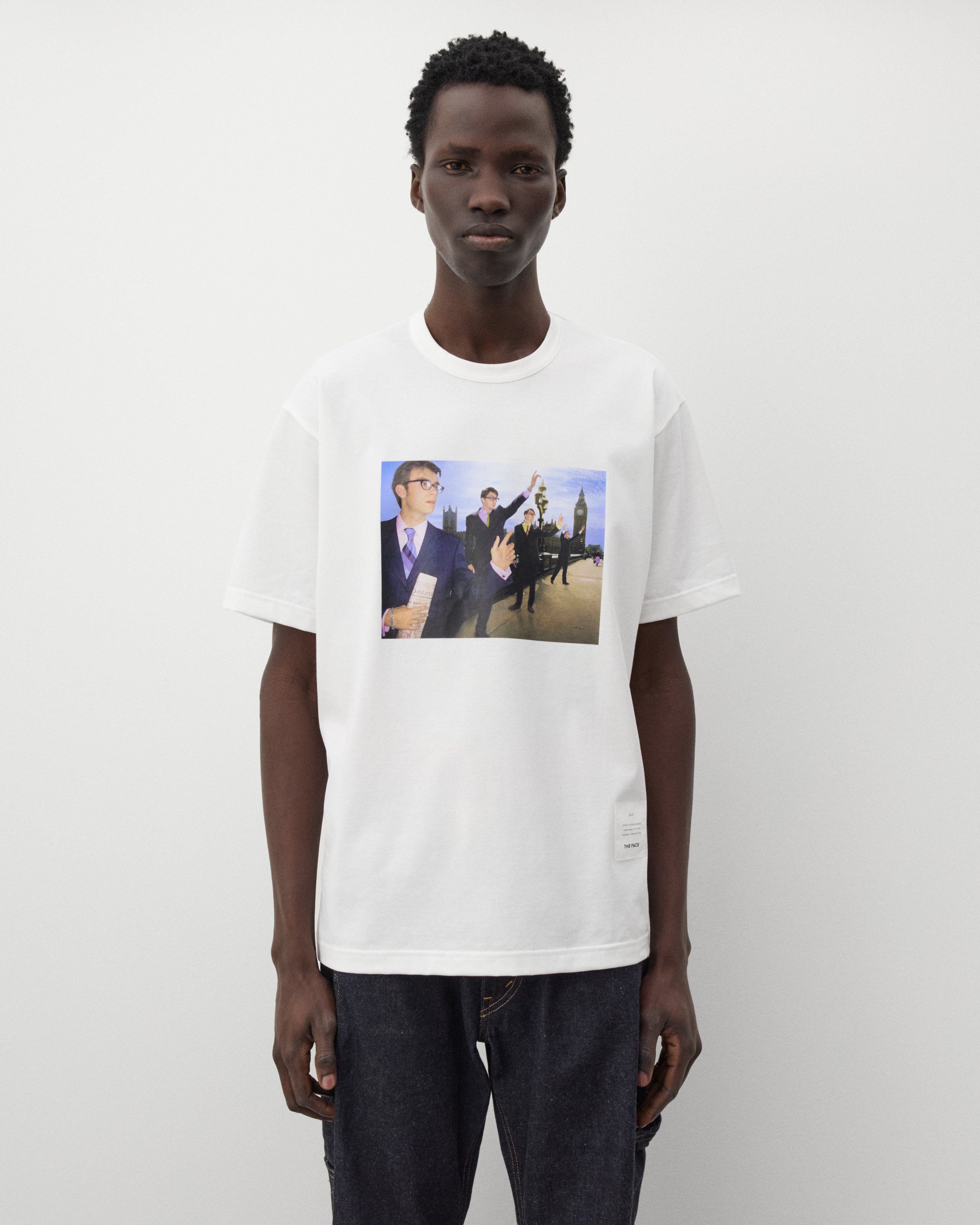 Junya Watanabe Man: Men's The Face Blur T-Shirt (White) | Dover