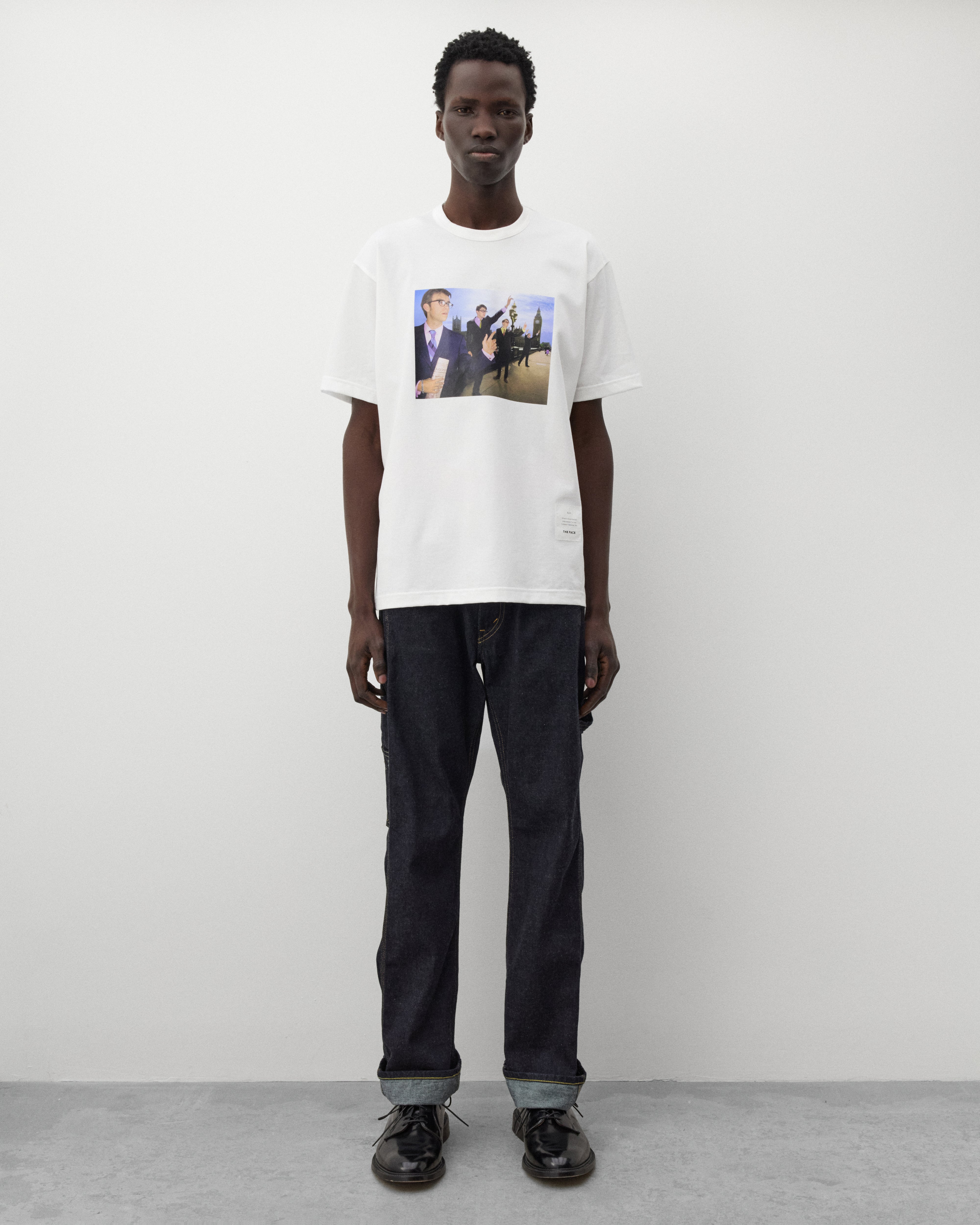 Junya Watanabe Man: Men's The Face Blur T-Shirt (White) | Dover