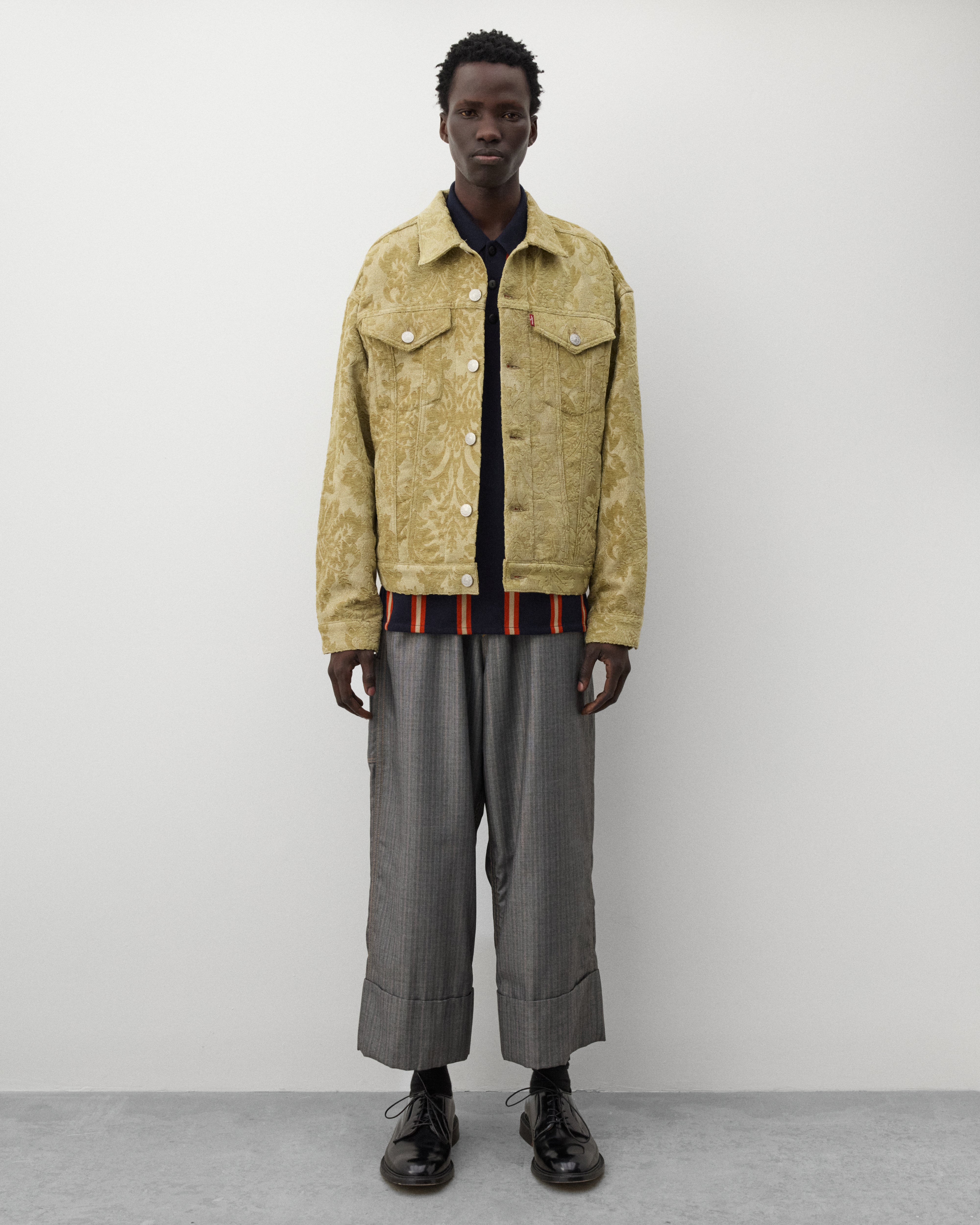 Junya Watanabe Man: Men's Levi's Striped Trousers (Grey) | Dover