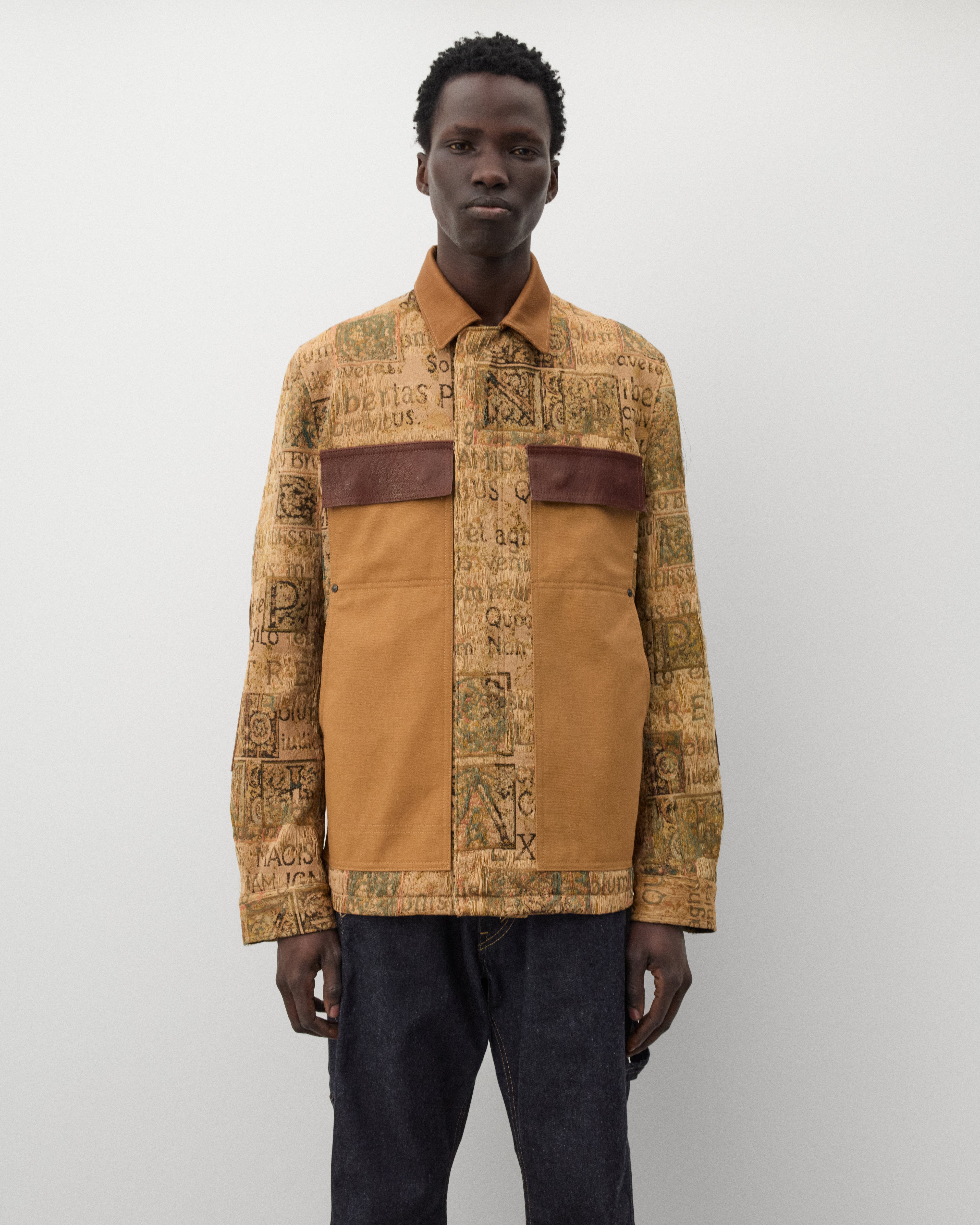 Junya Watanabe Man: Men's Tapestry Jacket (Brown) | DSML E-SHOP