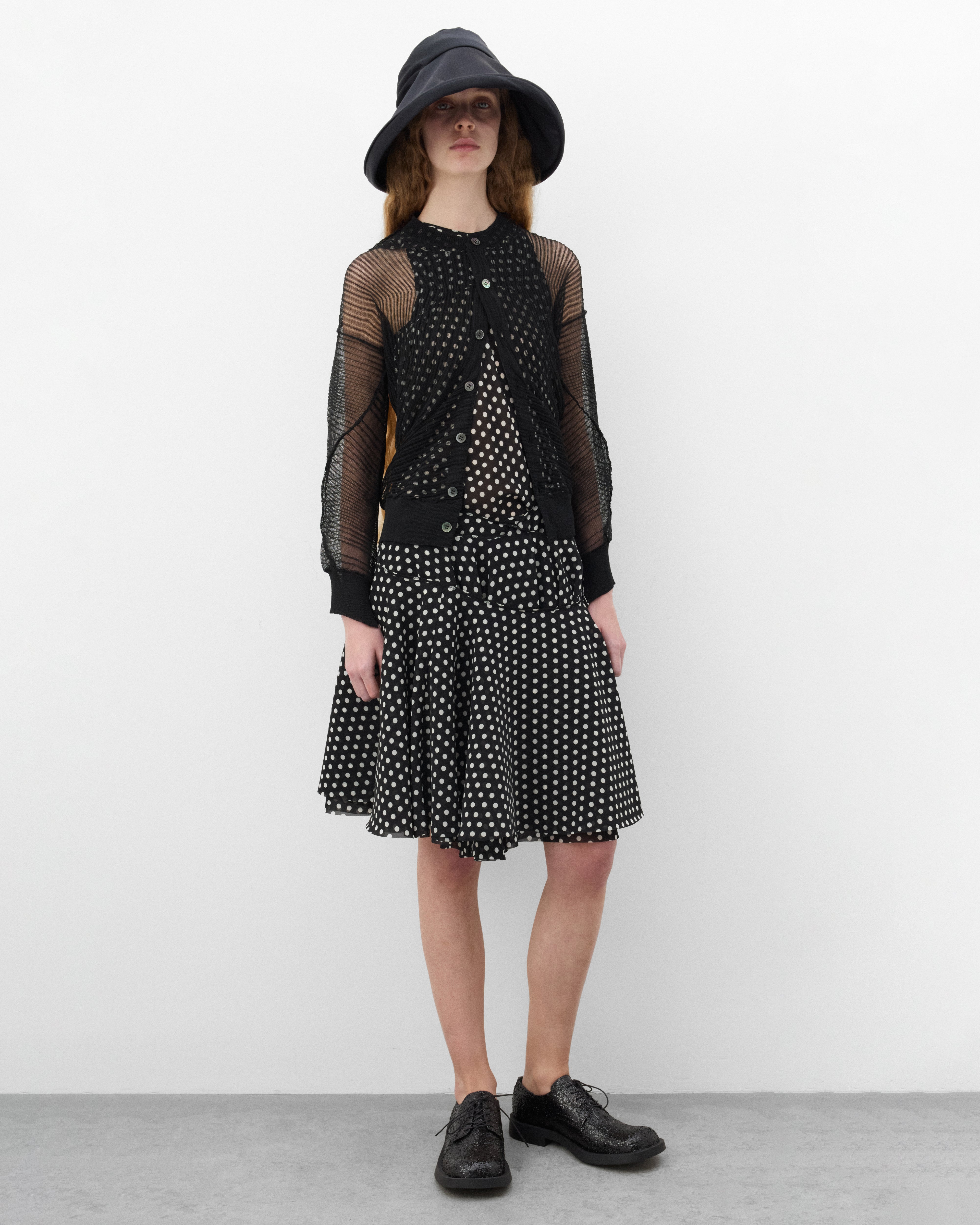 Junya Watanabe: Women's Mesh Cardigan (Black) | Dover Street