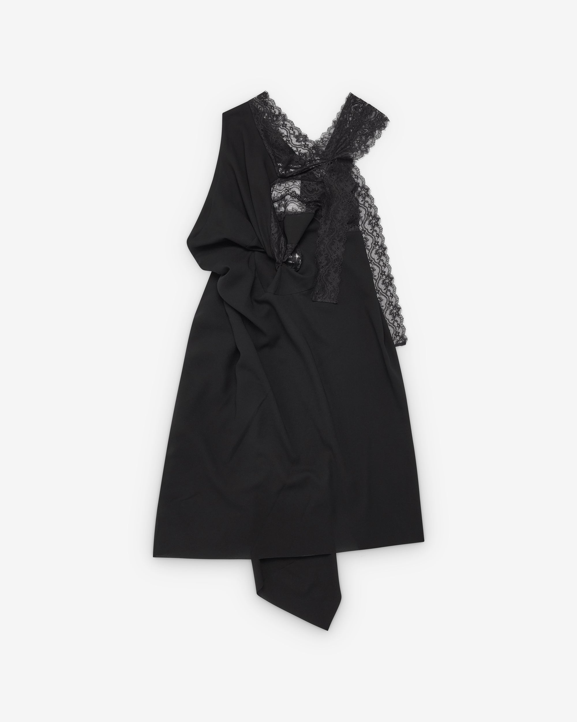 Junya Watanabe - Women's Lace Trim Dress - (Black) Junya Watanabe - Women's Lace Trim Dress - (Black)