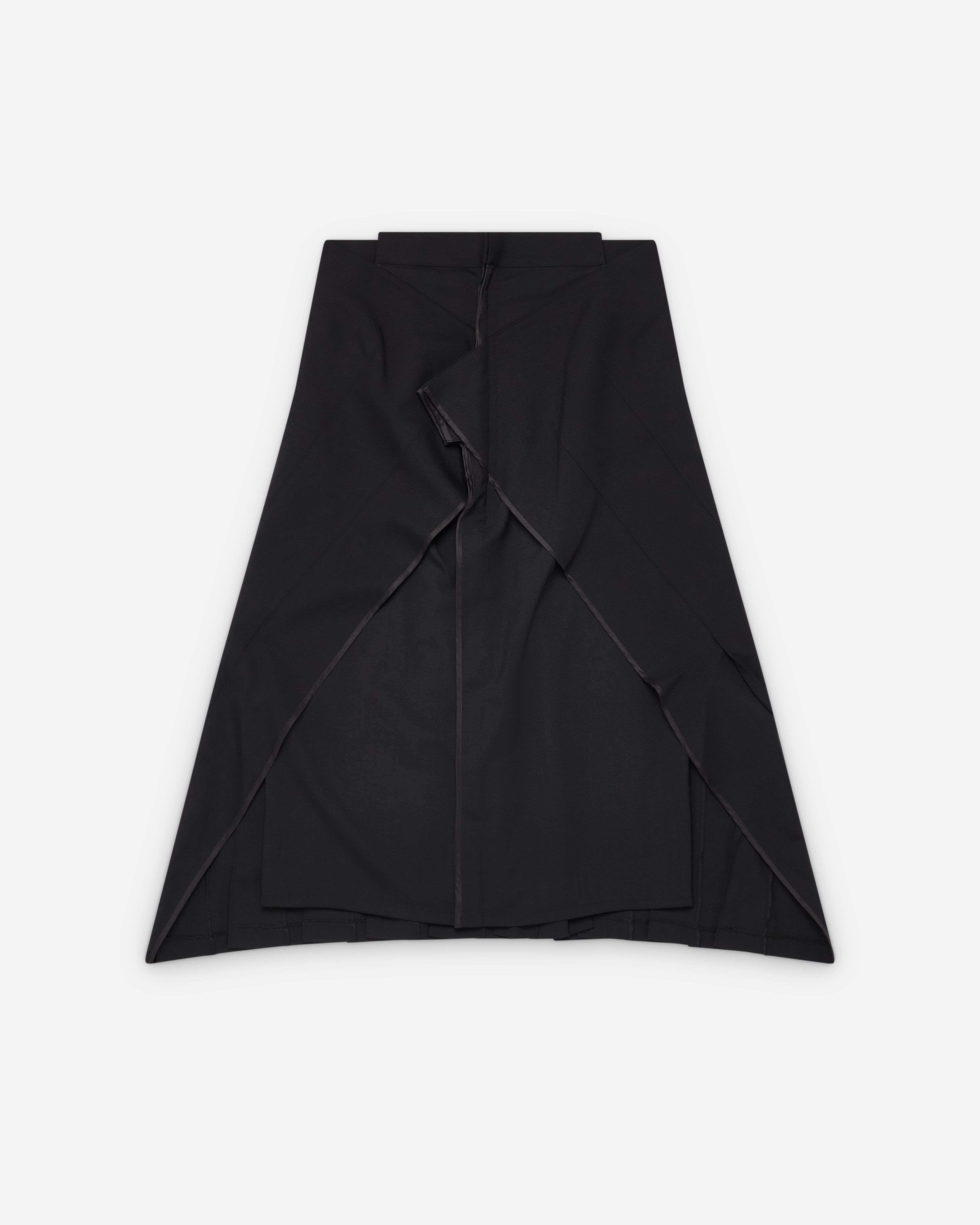 Junya Watanabe: Women's Pleated Skirt (Black) | Dover Street
