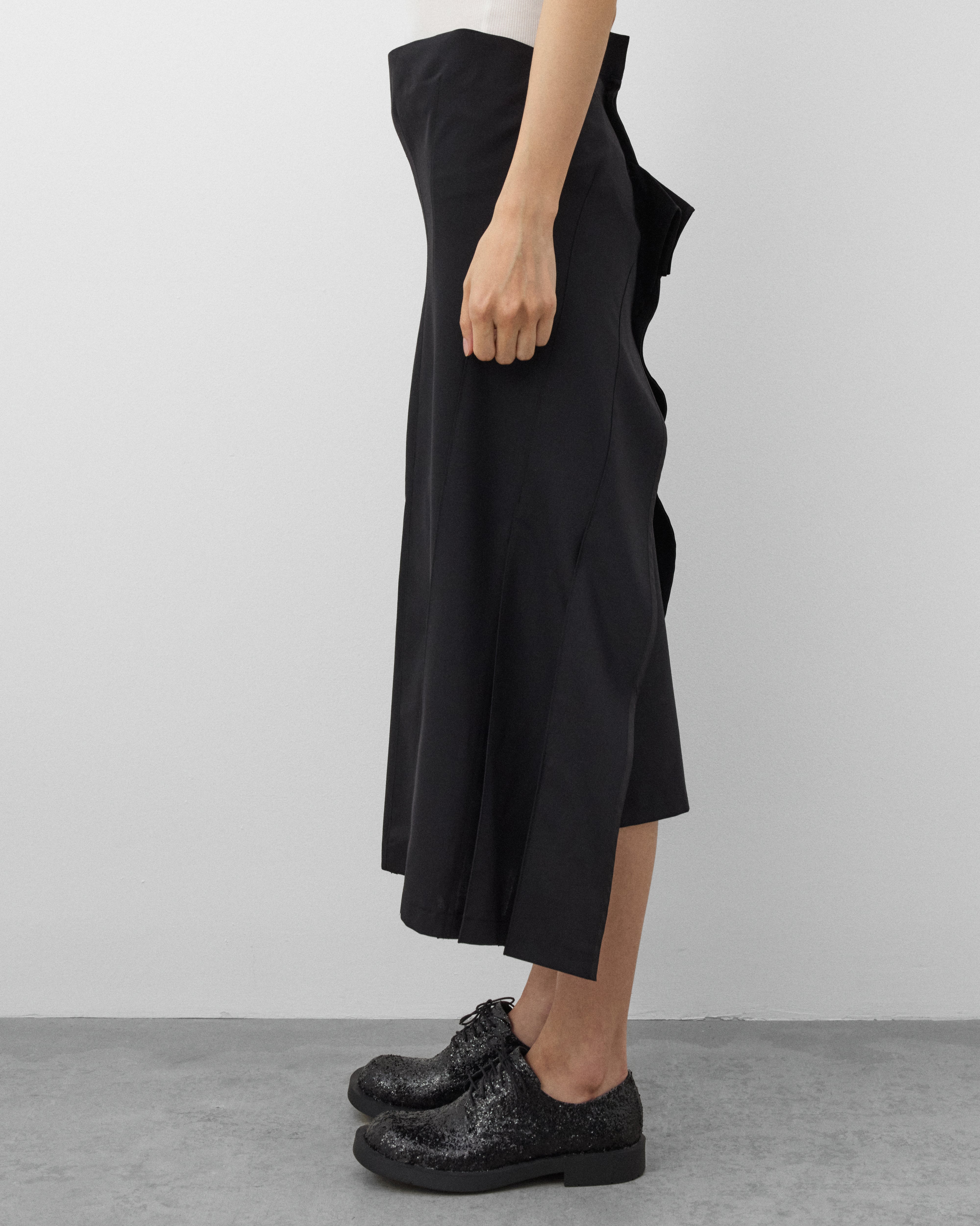 Junya Watanabe: Women's Pleated Skirt (Black) | Dover Street