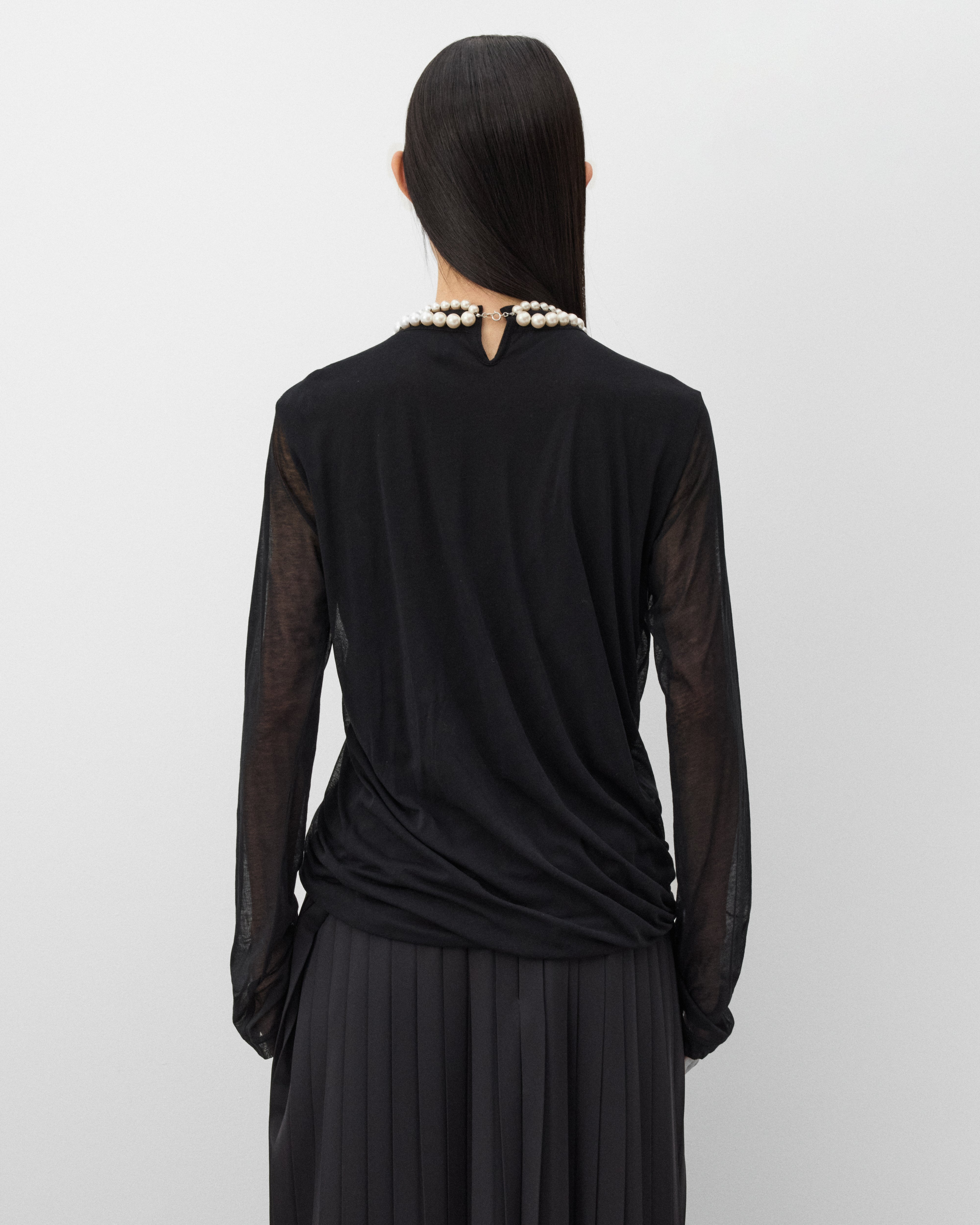 Junya Watanabe: Women's Pearl Neck Top (Black) | Dover Street