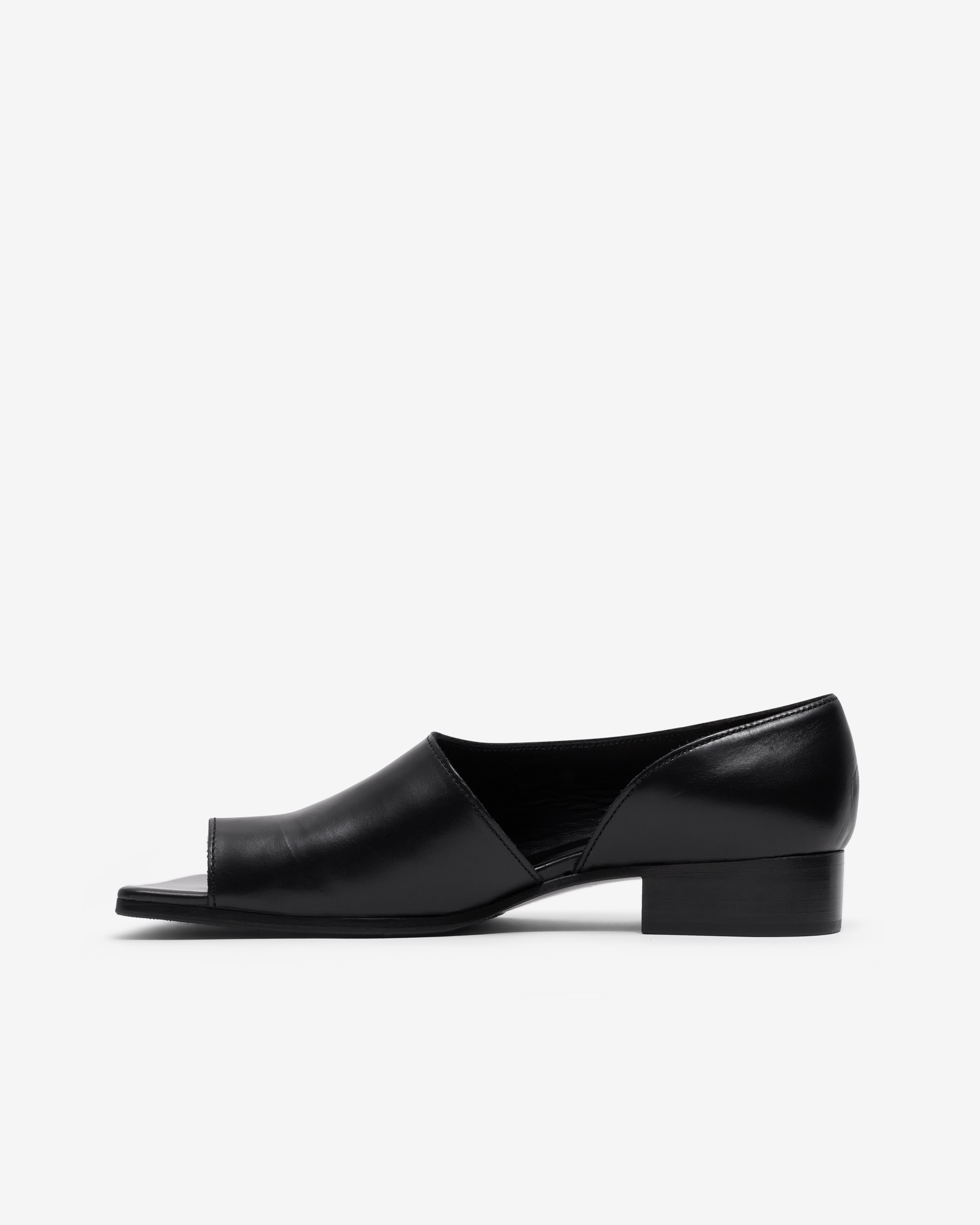 Junya Watanabe: Women's Square Open Toe Sandal (Black) | Dover