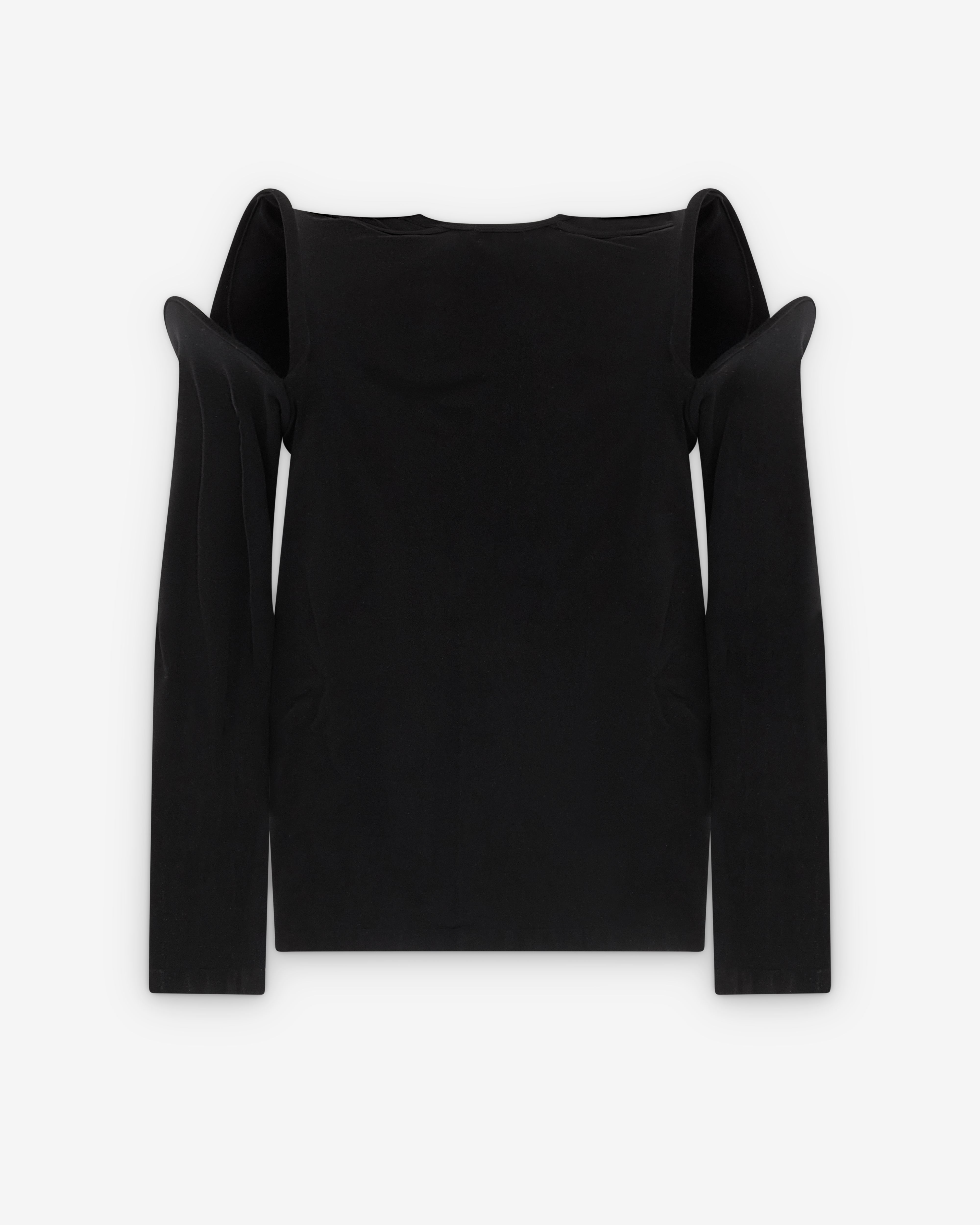 Junya Watanabe: Women's Point Shoulder Top (Black) | Dover Street