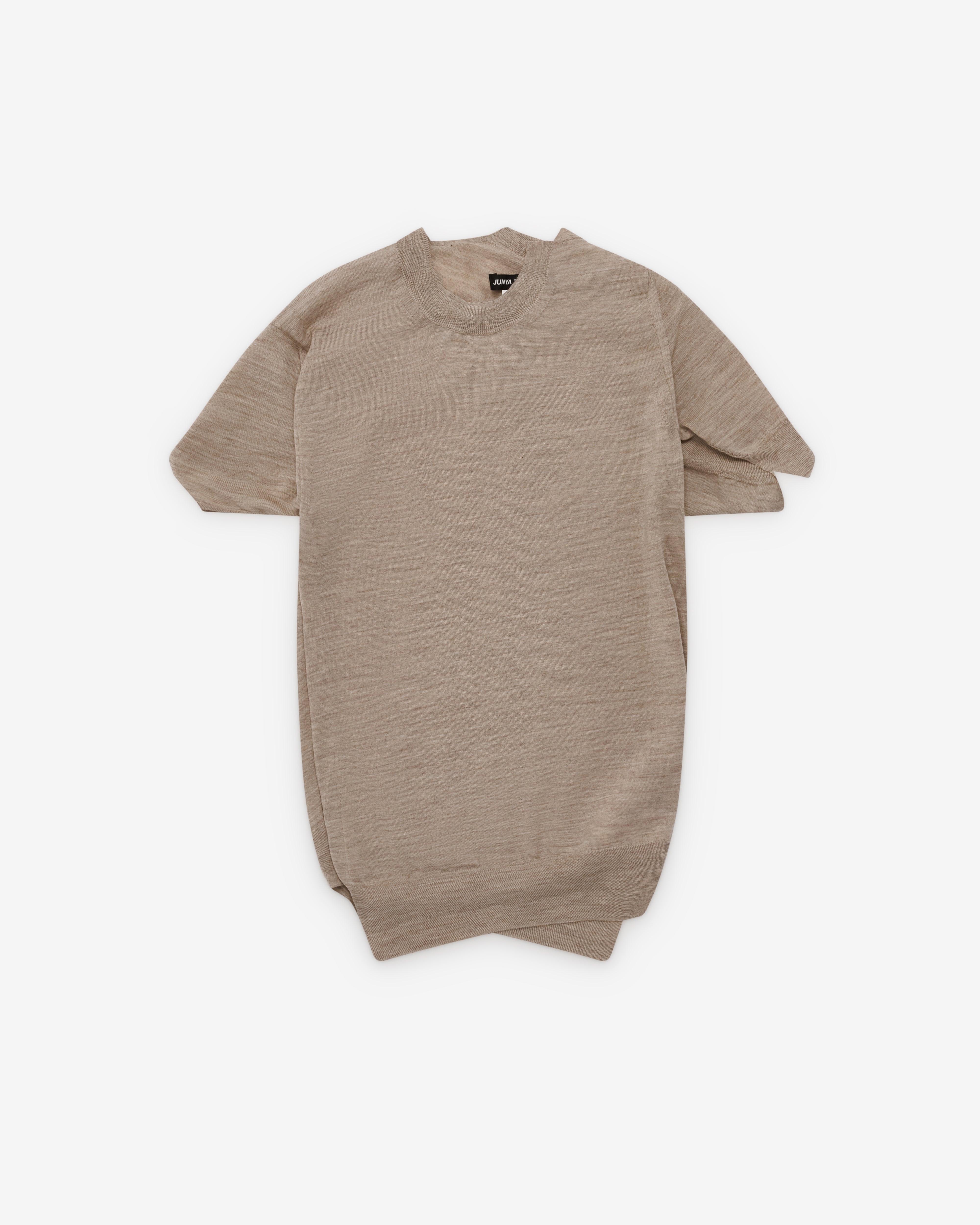 Junya Watanabe: Women's Asymmetric Knit Sweater (Beige) | Dover