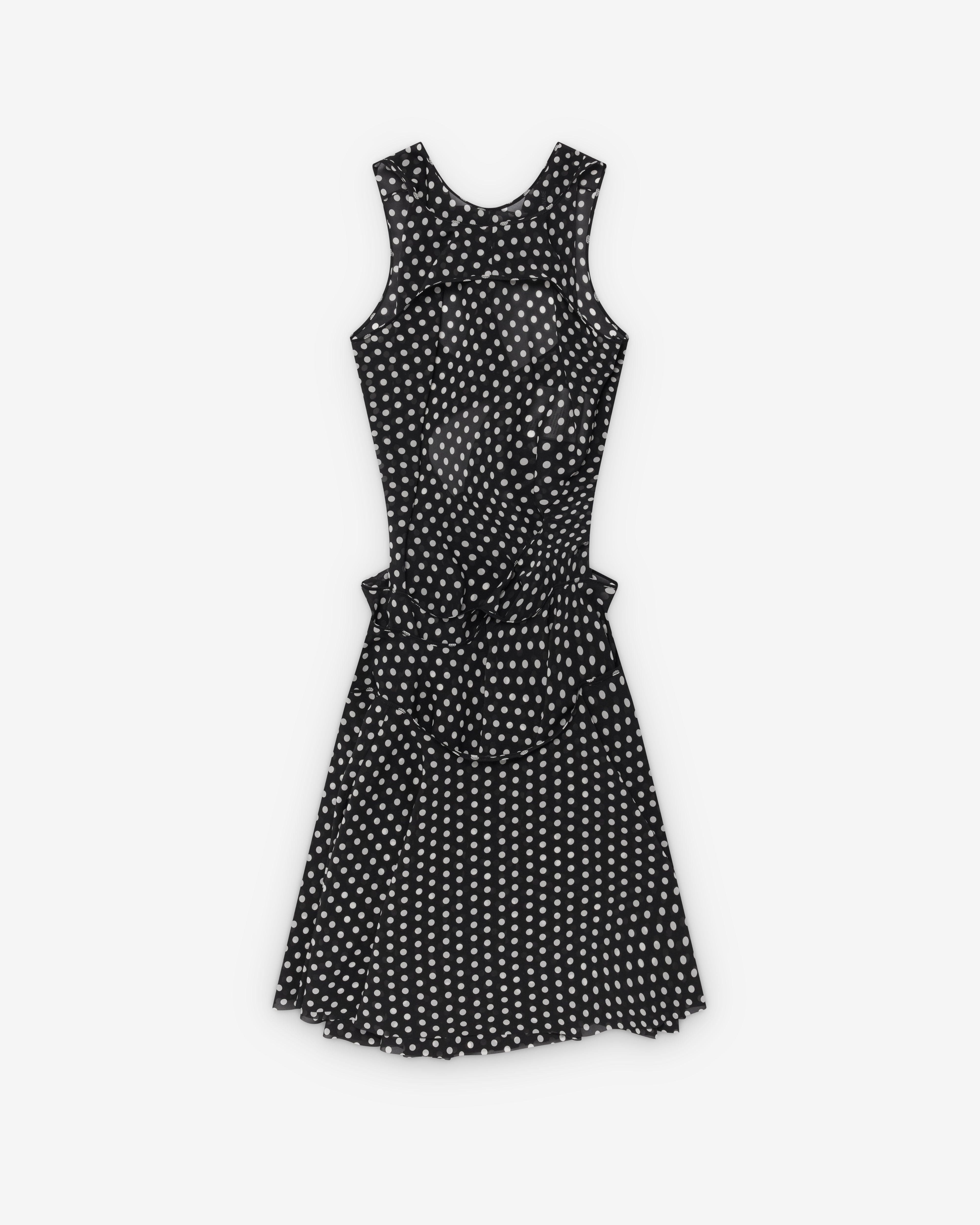 Junya Watanabe: Women's Cut Out Polka Dot Dress (Black/White