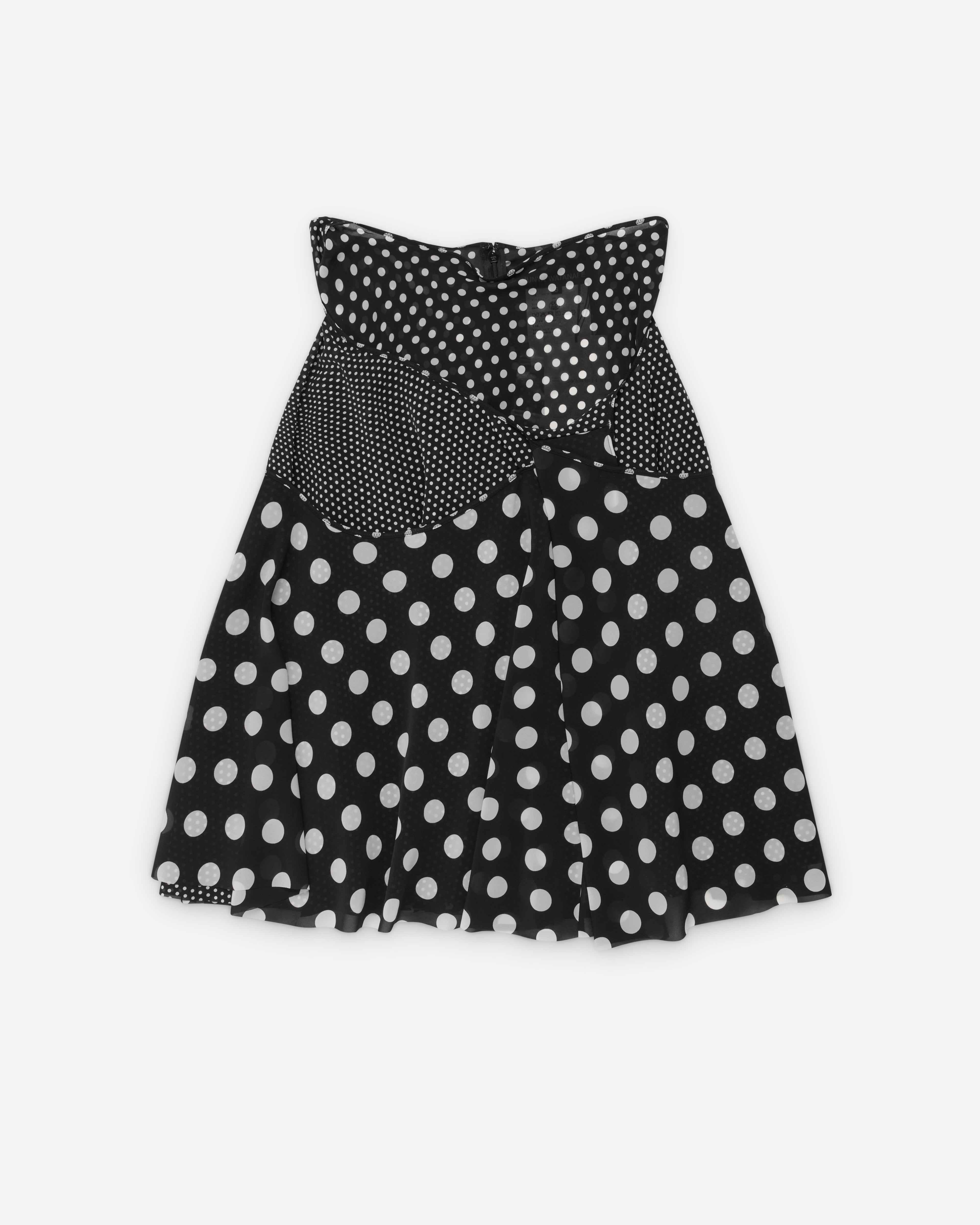 Junya Watanabe: Women's Polka Dot Georgette Skirt (Black/White
