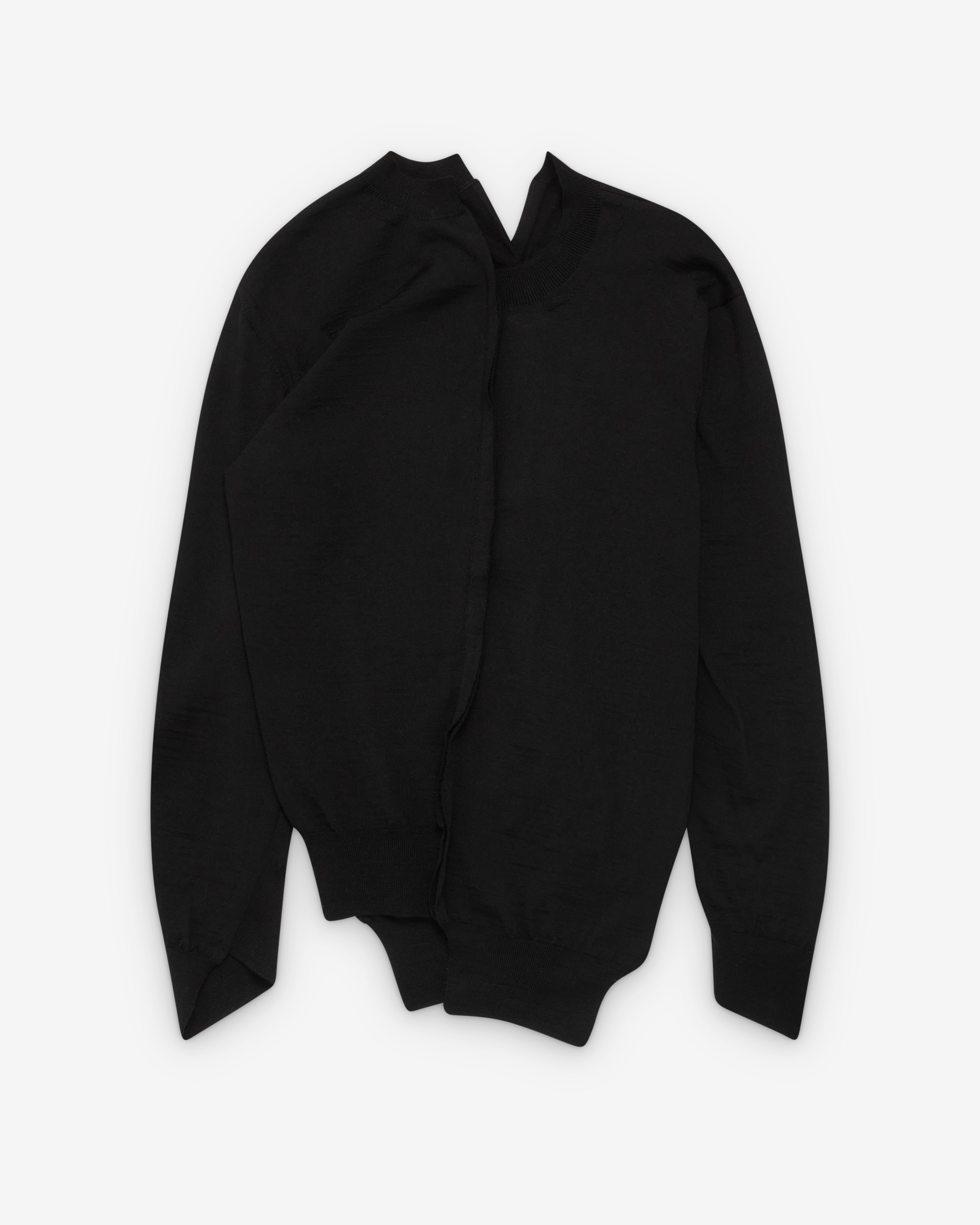 Junya Watanabe: Women's Asymmetric Longsleeve Sweater (Black