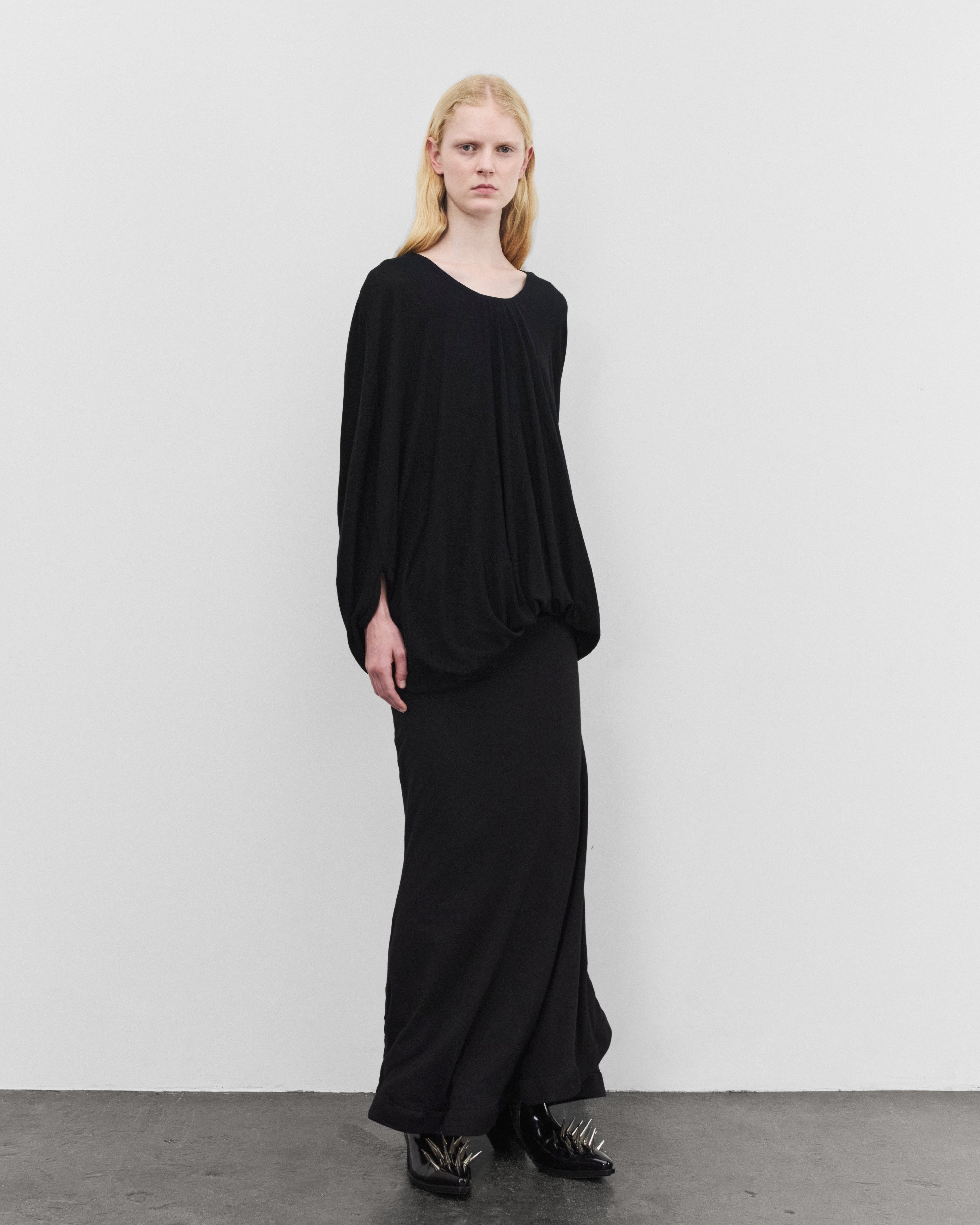 Junya Watanabe: Women's Draped Pullover (Black) | Dover Street