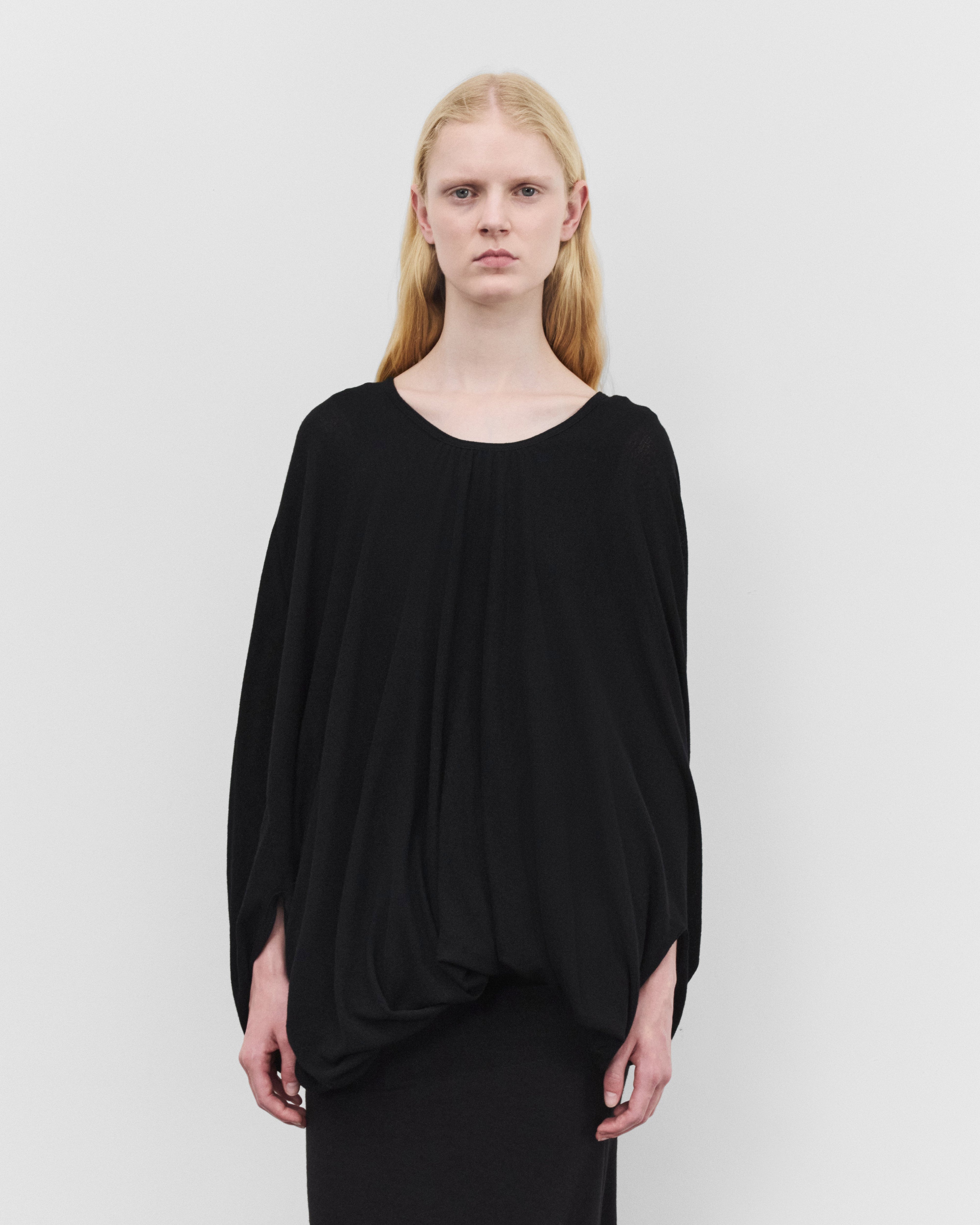 Junya Watanabe: Women's Draped Pullover (Black) | Dover Street