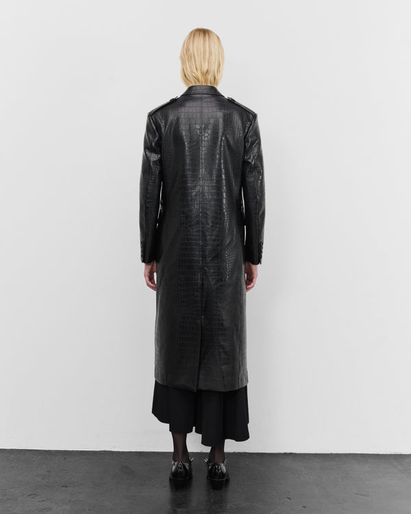 Junya Watanabe - Women Embossed Double Breasted Coat - (Black)