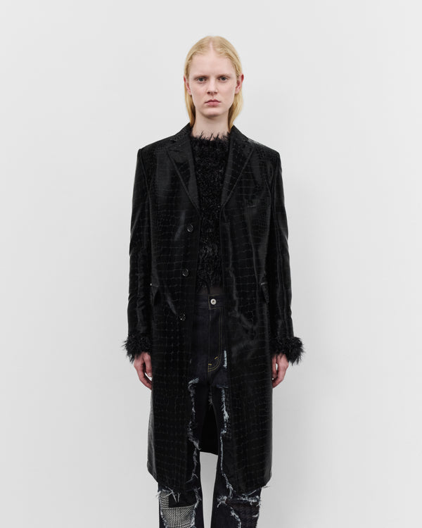 Junya Watanabe - Women's Embossed Single Breasted Coat - (Black)