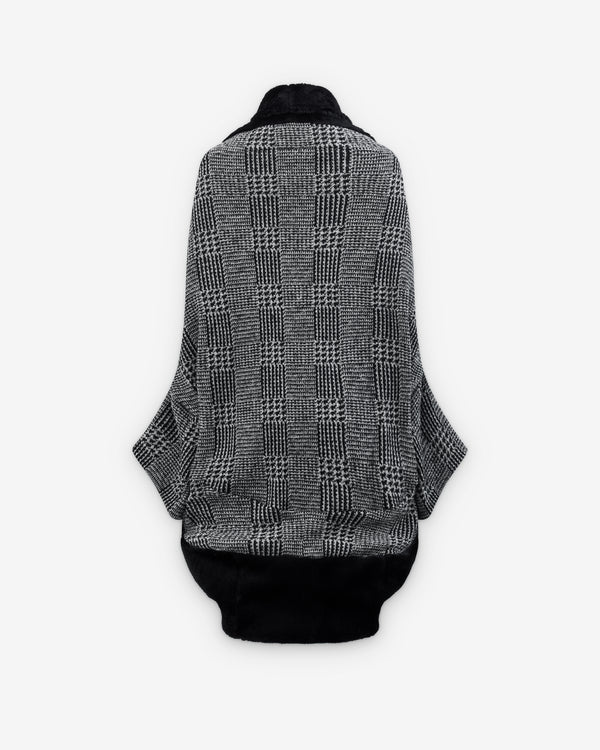 Junya Watanabe - Women's Draped Check & Fur Coat - (Grey/Black)