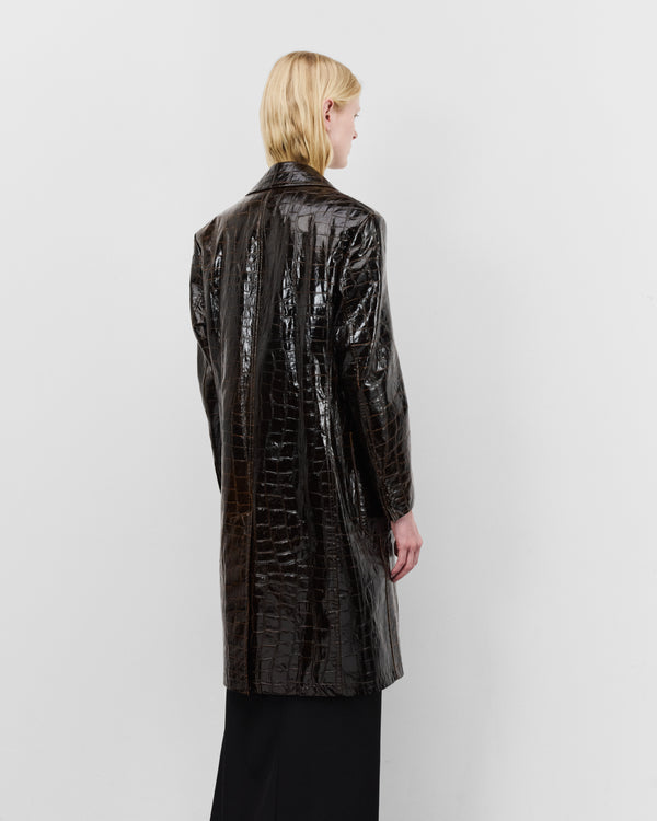 Junya Watanabe - Women's Embossed Double Breasted Coat - (Brown)