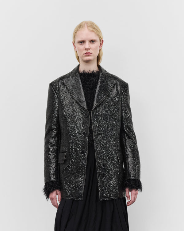 Junya Watanabe - Women's Cracked Faux Leather Jacket - (Black)