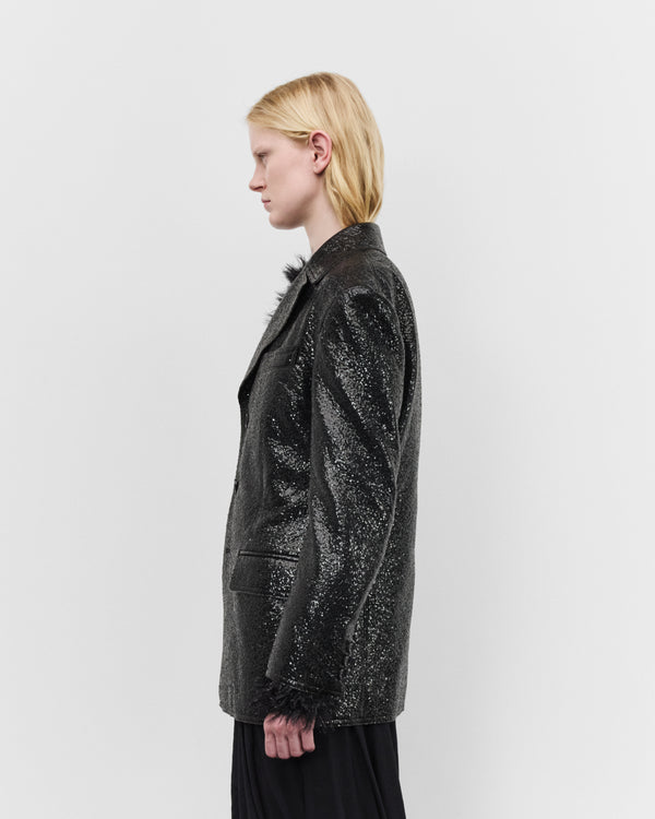 Junya Watanabe - Women's Cracked Faux Leather Jacket - (Black)