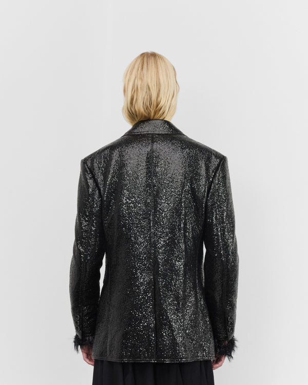 Junya Watanabe - Women's Cracked Faux Leather Jacket - (Black)