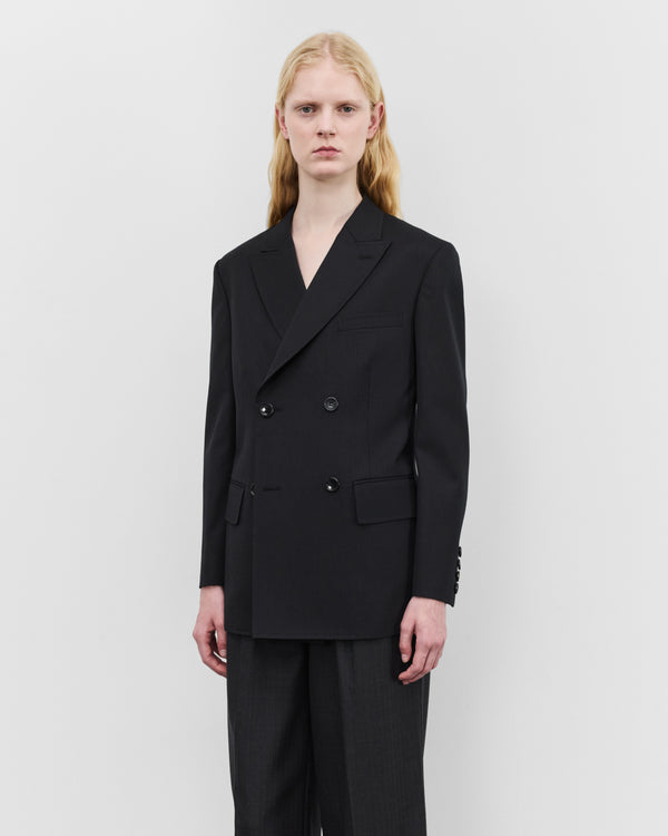 Junya Watanabe - Women's Double Breasted Blazer - (Black Pin Stripe)