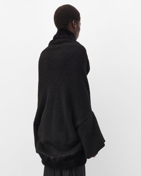 Junya Watanabe - Women's Draped Faxu Fur Coat - (Black)