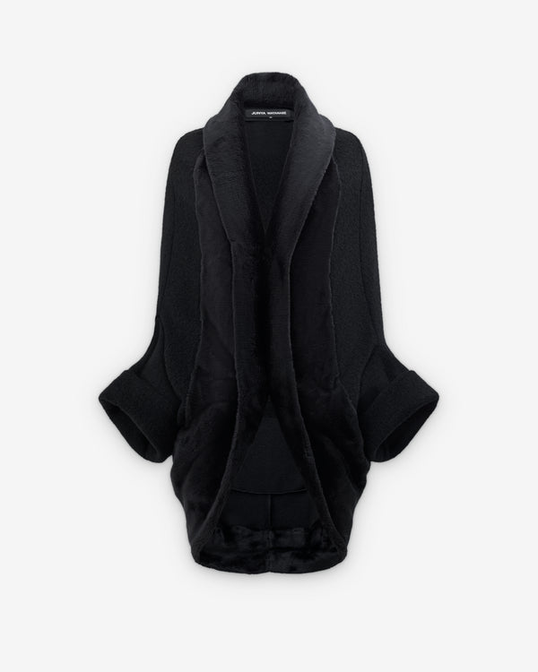 Junya Watanabe - Women's Draped Faxu Fur Coat - (Black)