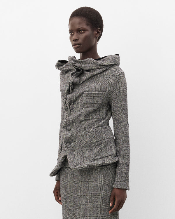 Junya Watanabe - Women's  Glen Check Sculpted Jacket - (Grey/Black))