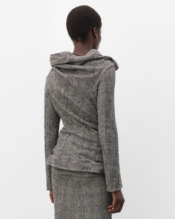 Junya Watanabe - Women's  Glen Check Sculpted Jacket - (Grey/Black))