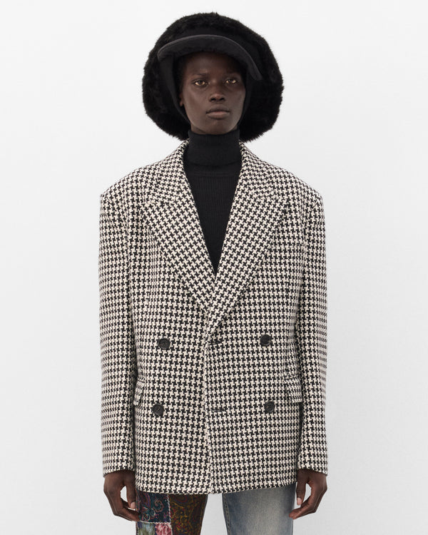 Junya Watanabe - Women's Houndstooth Double Breasted Blazer - (Black/White)