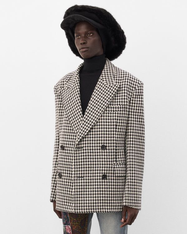 Junya Watanabe - Women's Houndstooth Double Breasted Blazer - (Black/White)