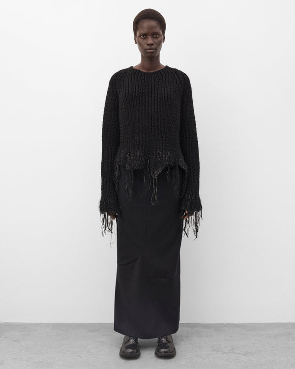 Junya Watanabe - Women's Frayed Heavy Knit Sweater - (Black)