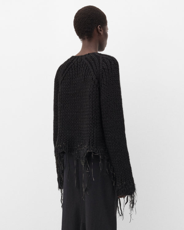 Junya Watanabe - Women's Frayed Heavy Knit Sweater - (Black)