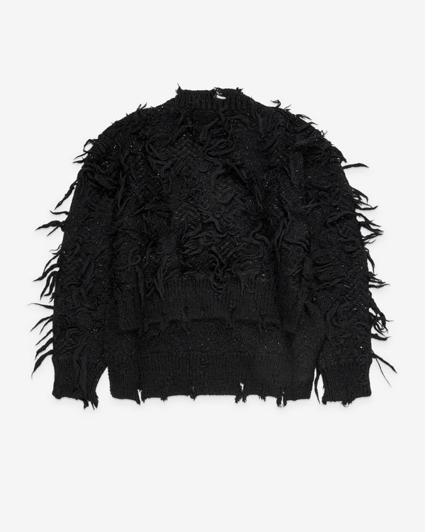 Junya Watanabe - Women's Distressed V-Neck Sweater - (Black)