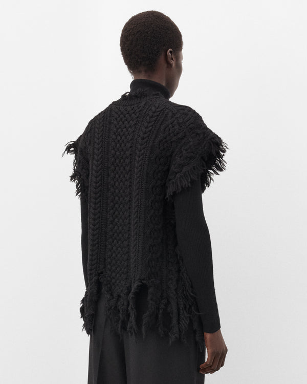 Junya Watanabe - Women's Distressed Cable Knit Vest - (Black)